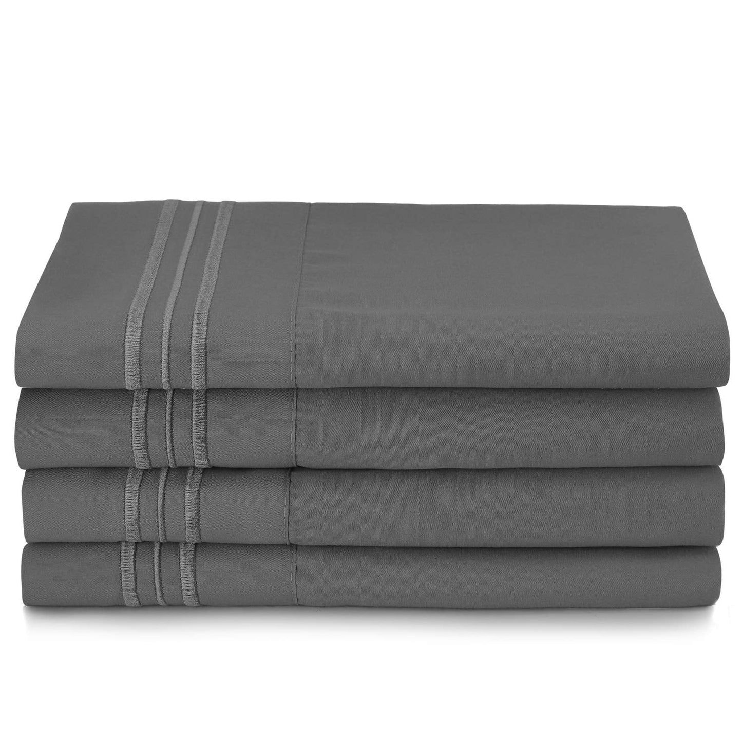 Wrinkle-Resistant 6 Piece 1800 Collection Bed Sheet Set with Extra Pillowcases, Deep Pockets Fitted Sheet, 100% Soft Microfiber, Hypoal... - Luxury Bed Sheet Set with Deep Pockets Detail