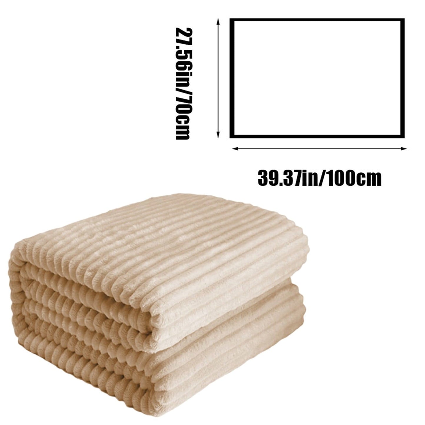 Lightweight Warm Extra Large Throw Blanket for Couch Home Office Hotel 100% Cotton Super Soft Blanket for Adult 47"x70" Khaki - Cozy Fleece Throw Blanket for Couch & Bed Detail