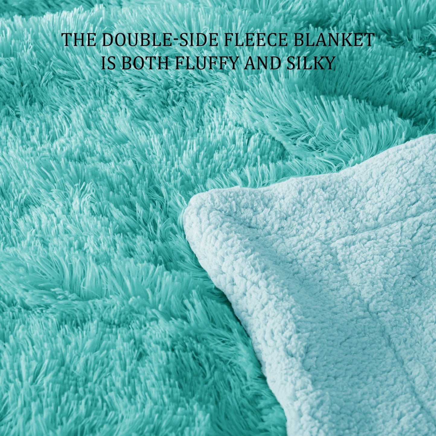 Cozy Fleece Fuzzy Faux Fur Throw Blanket, Reversible Shaggy Sherpa Fleece Blankets,Fluffy Plush Warm Throws for Couch, Bed, 50x60... - Lightweight Plush Warm Blanket for All Seasons Detail