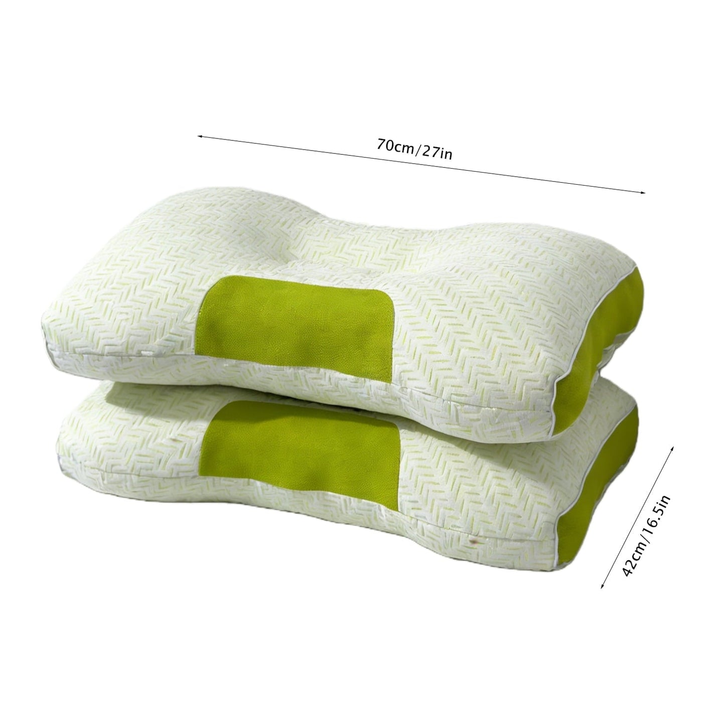 Orthopedic Support 2-Pack Bamboo Fiber Bed Pillow (29.13" x 18.9") - A-Class Safe and Cooling - Ergonomic Memory Foam Pillow for Neck Pain Support Detail