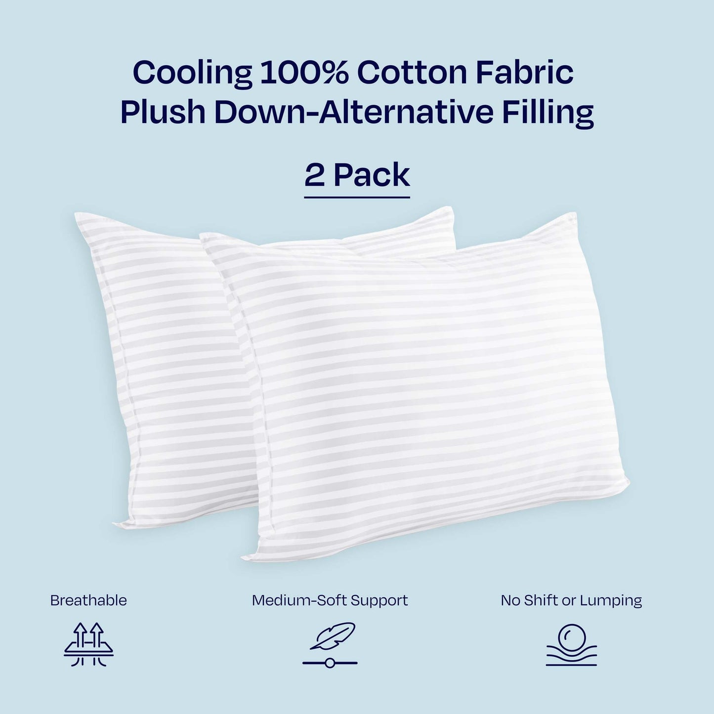 Fluffy Shredded 2-Pack Comfort Bed Pillows Standard size set of 2 for Sleeping, Pillows, for Back, Stomach or Side Sleepers, 20 x 26 ... - Orthopedic Shredded Foam Bed Pillow Set Detail