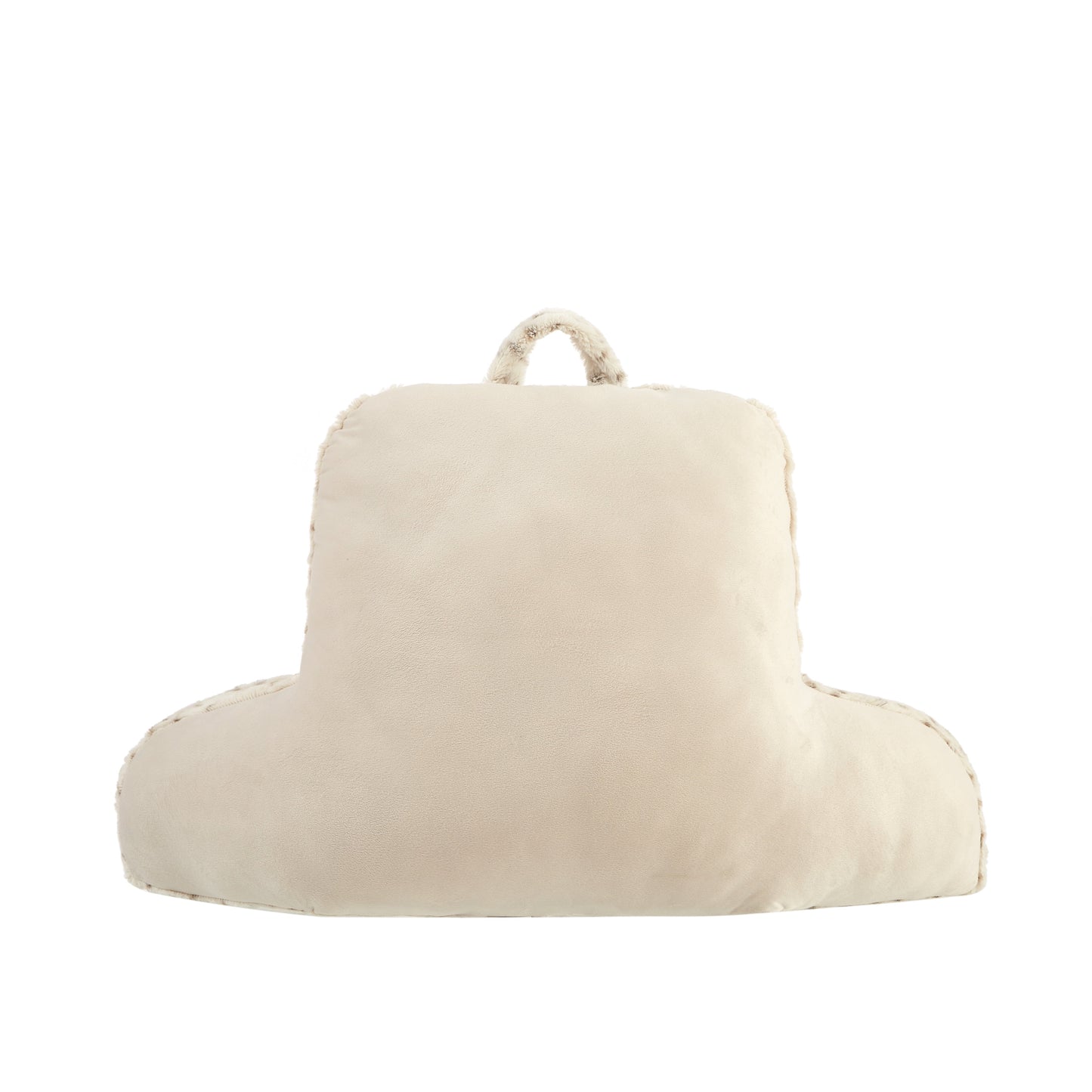 Decorative Plump Faux Fur Backrest Pillow for Adults, 23"x 30" Snow Leopard - Orthopedic Shredded Foam Bed Pillow Set Detail