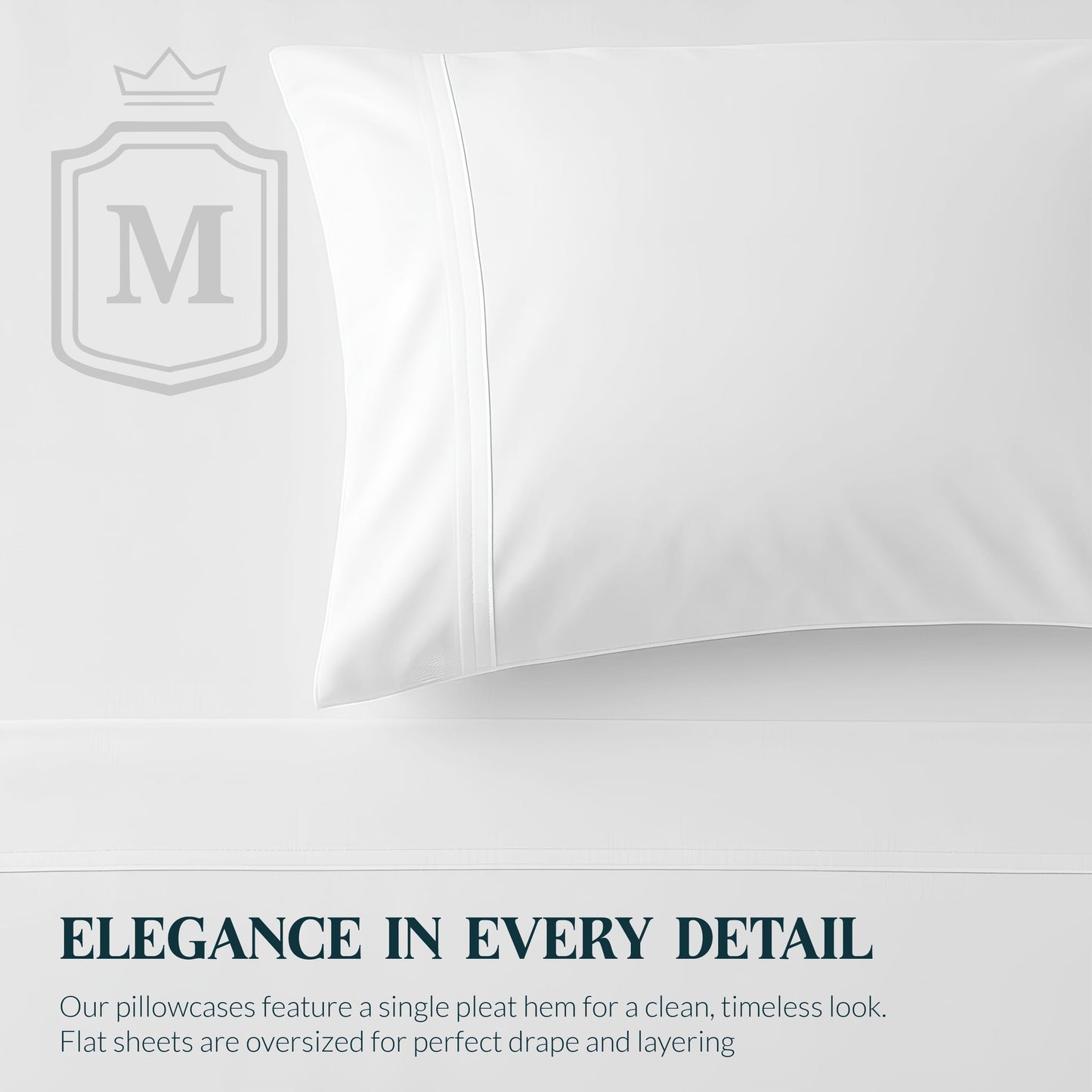 Cooling Sateen 100% Cotton Sheets For Queen Size Bed - Luxury 400 Thread Count Queen Sheet Set, 4 Piece Sateen Weave Queen White Cot... - Luxury Bed Sheet Set with Deep Pockets Detail