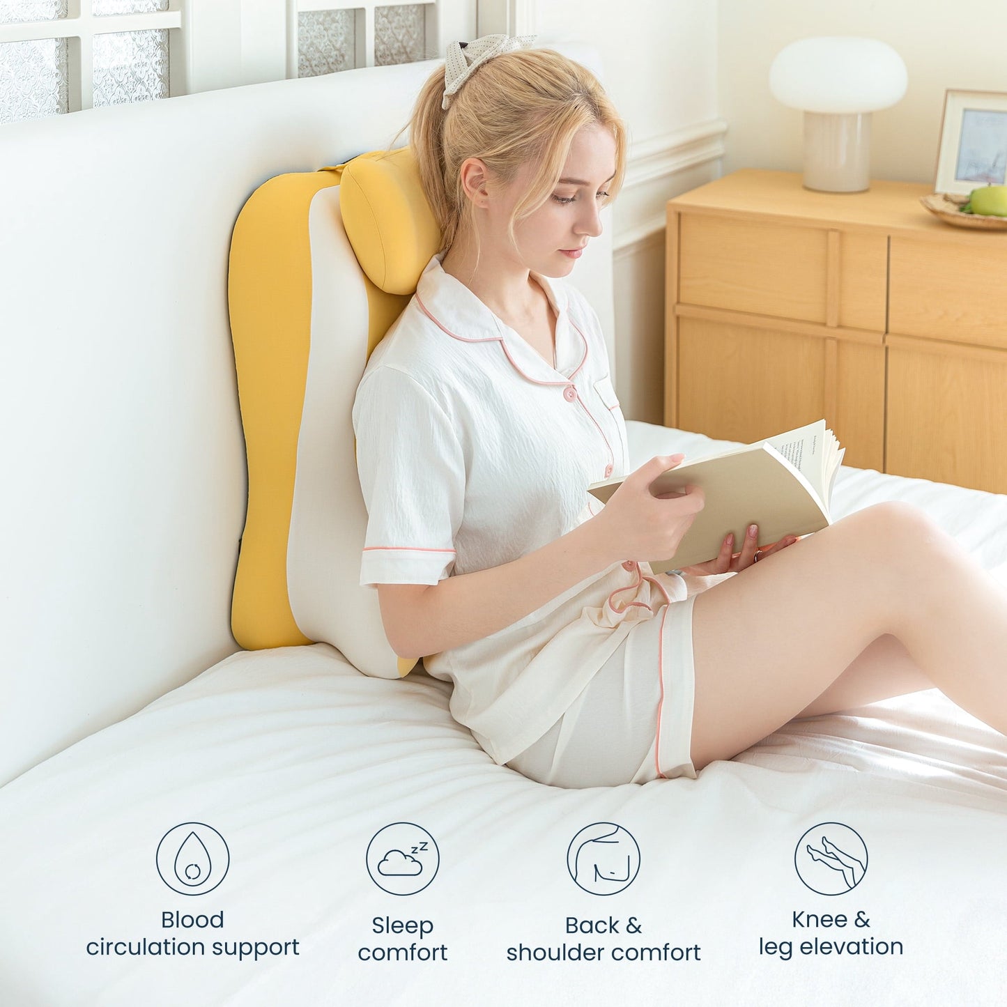 Ergonomic Memory Foam Memory Foam Reading Pillow, Multi-Position Support Bed Pillow for Petite Adults, Reading Tools, Fun Couple Pillows Pr... - Hotel Quality Plush Sleeping Pillows Detail