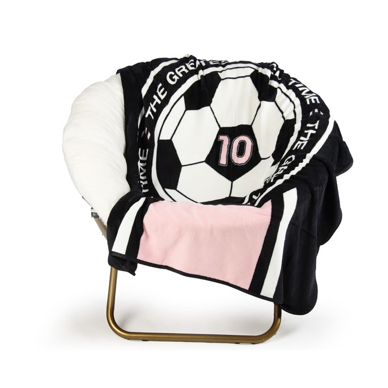 Decorative Knitted 46" x 60" Coral Fleece Throw, Polyester, Pink & Black - Cozy Fleece Throw Blanket for Couch & Bed - Default Title