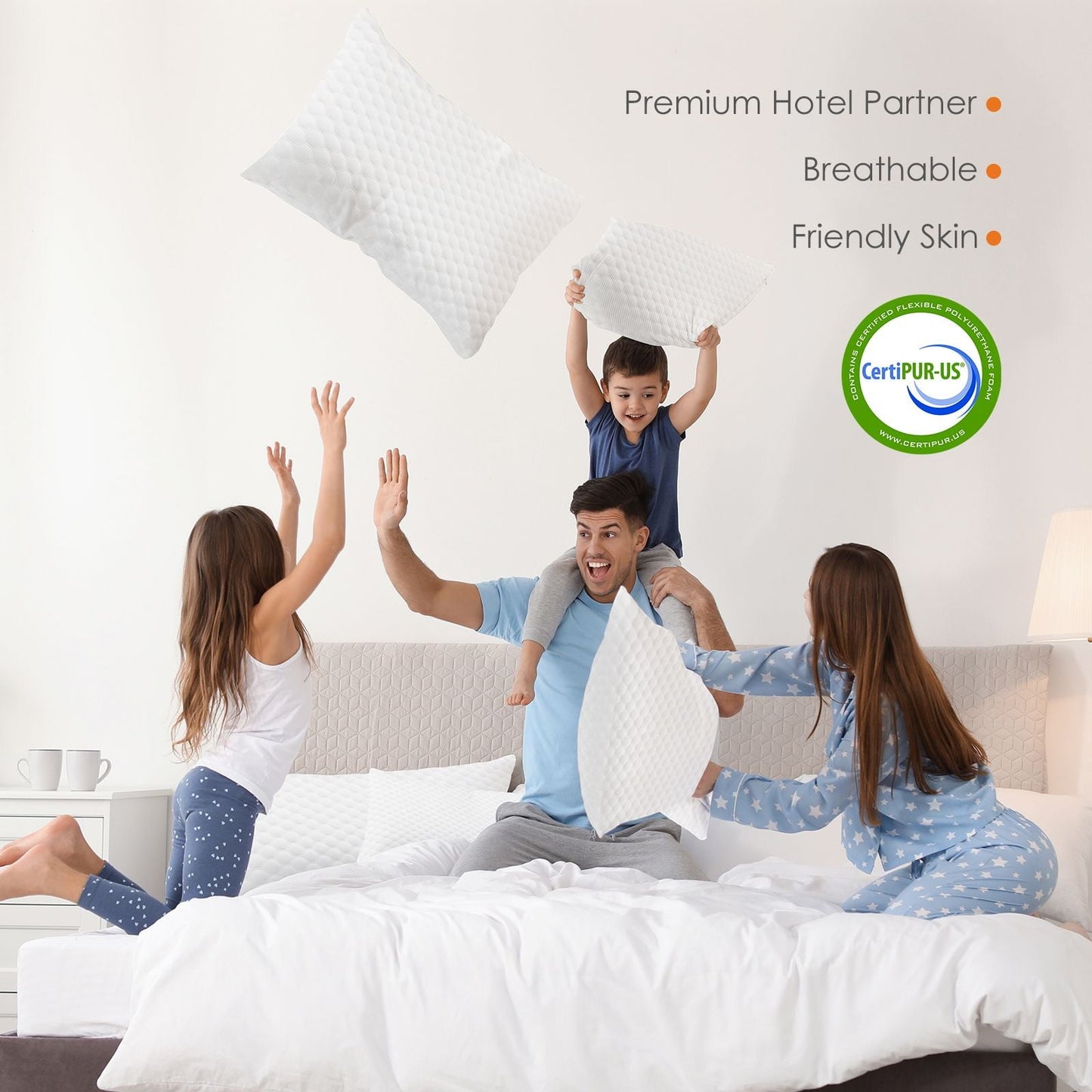 Hotel Collection Memory Foam Pillow, Standard Size Pillows for Sleeping, Bed Pillow Soft and Comfortable, 1 Pack - Hotel Quality Plush Sleeping Pillows Detail