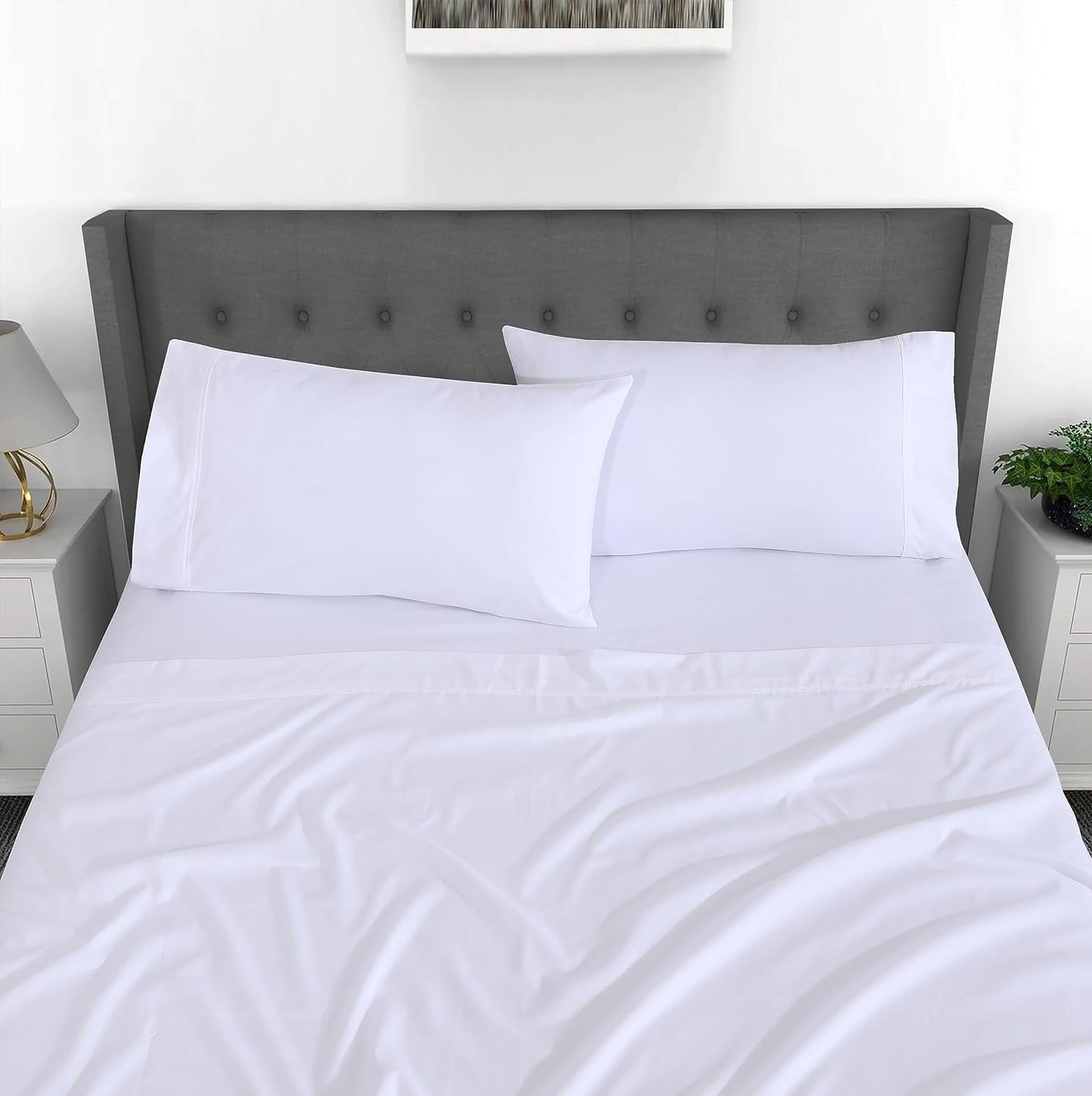 Premium Egyptian Cotton Set - Luxurious Silky Soft Microfiber Bedding - Cozy & Comfy - 15 inch Deep Pocket (Fits up to 17") Hotel Bed - 4 Pcs... - Luxury Bed Sheet Set with Deep Pockets Detail