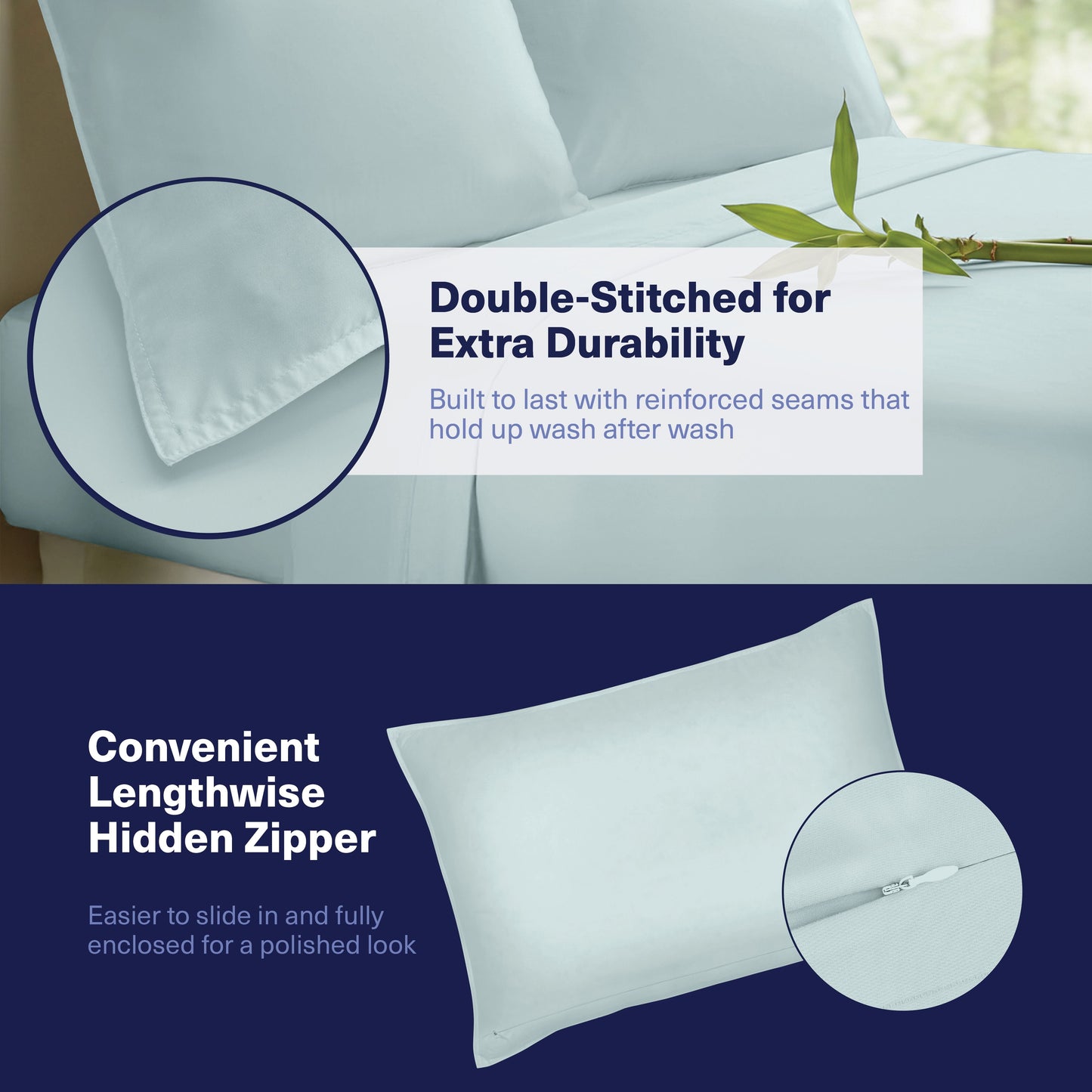 Wrinkle-Resistant Kickoff Viscose Bamboo Sheets Twin Size 3-pc 100% Organic Bamboo Viscose Bed Cooling Sheets Twin Size Set Cool Beddin... - Luxury Bed Sheet Set with Deep Pockets Detail