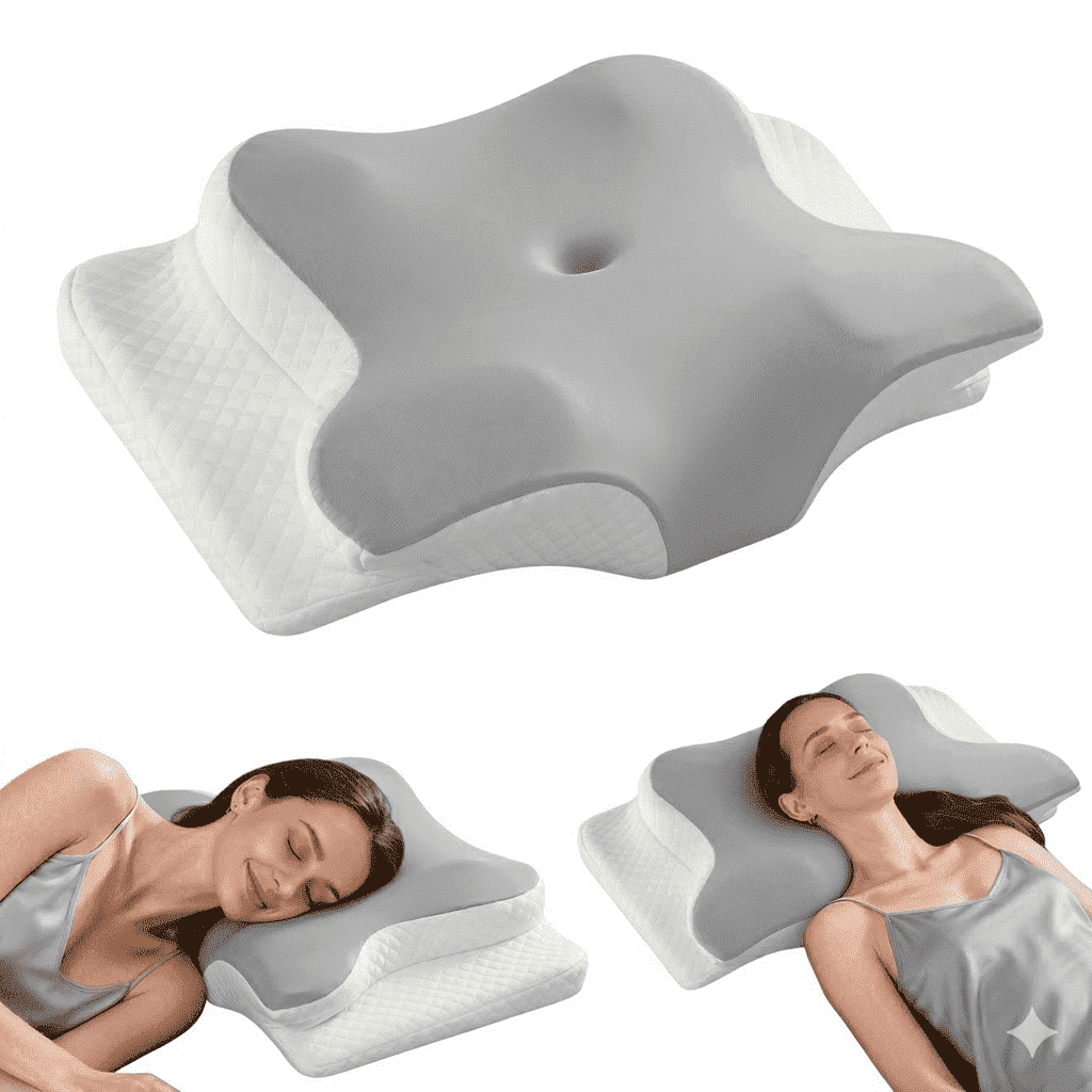 Ergonomic Memory Foam Memory Foam Contour Pillows - Neck Pain Relief, Orthopedic Cervical, Breathable Washable Cover - Orthopedic Shredded Foam Bed Pillow Set Detail