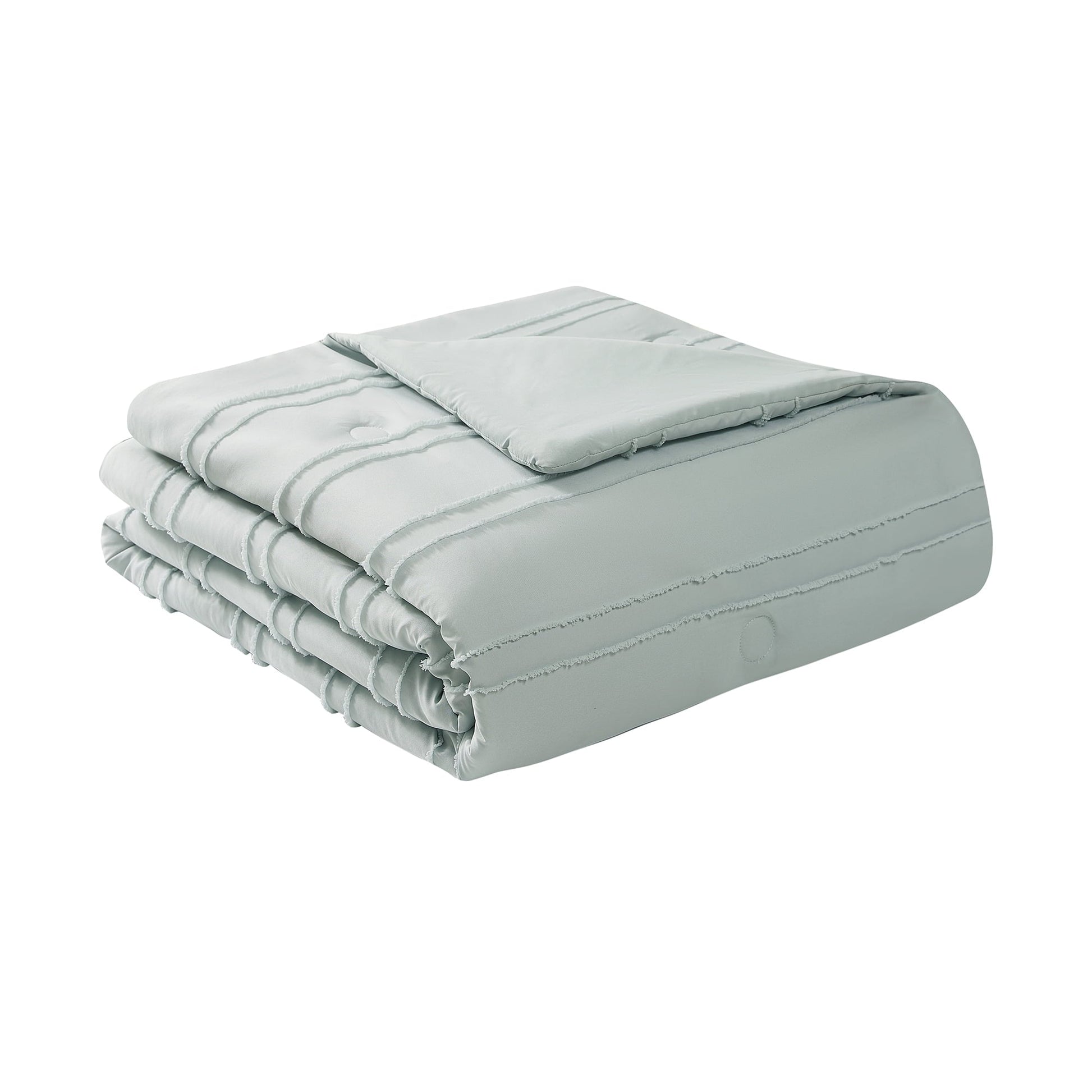 Fluffy Down Alternative Mint 10 Piece Bed in a Bag Comforter Set with Sheets, Queen - Luxurious Quilted Duvet Cover Set Detail