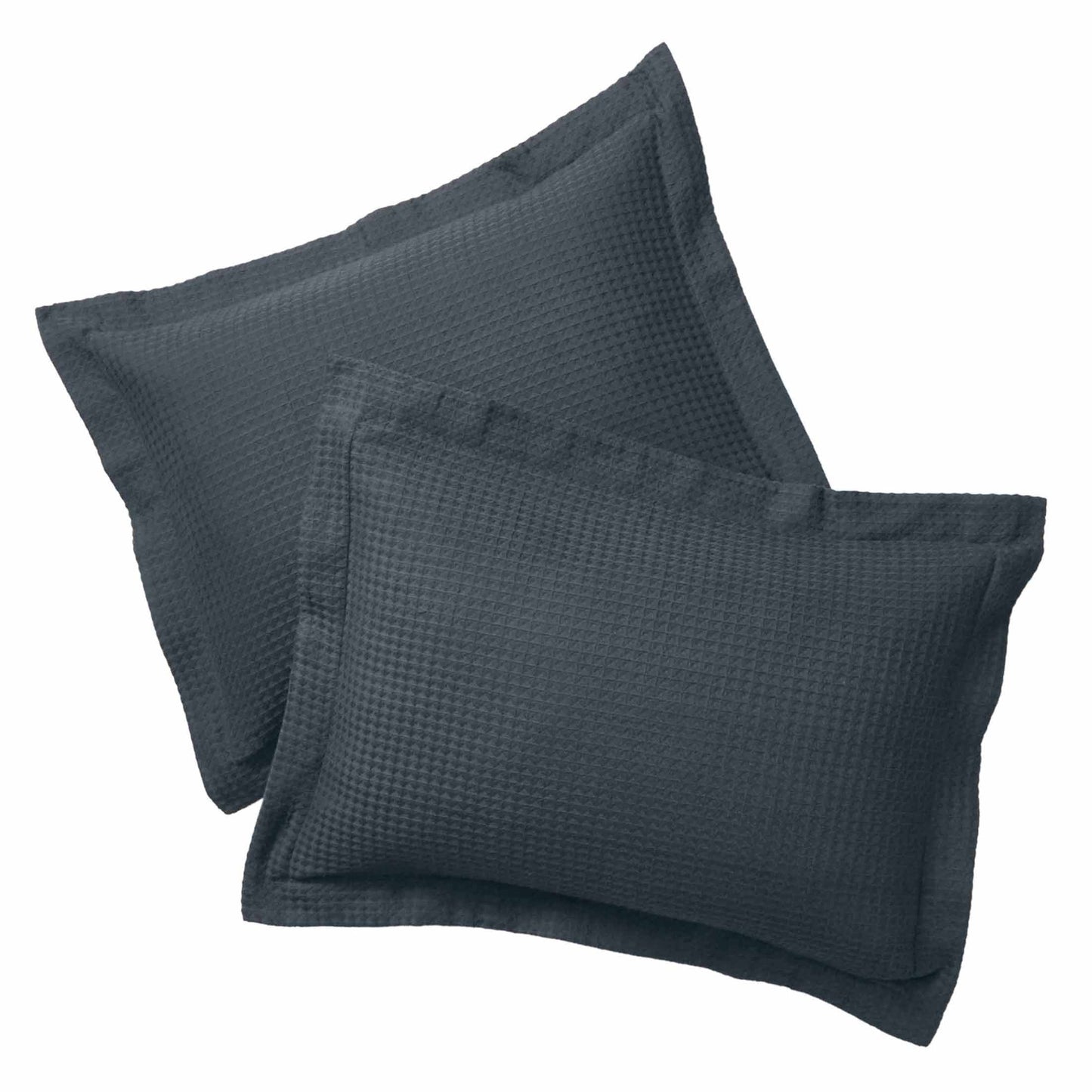 Luxurious Quilted 3-Piece Grey Waffle Comforter Set, Adult Full/Queen - Luxurious Quilted Duvet Cover Set Detail