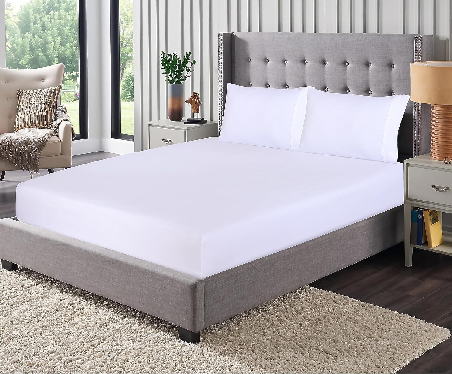 Premium Egyptian Cotton Set - Luxurious Silky Soft Microfiber Bedding - Cozy & Comfy - 15 inch Deep Pocket (Fits up to 17") Hotel Bed - 4 Pcs... - Luxury Bed Sheet Set with Deep Pockets Detail