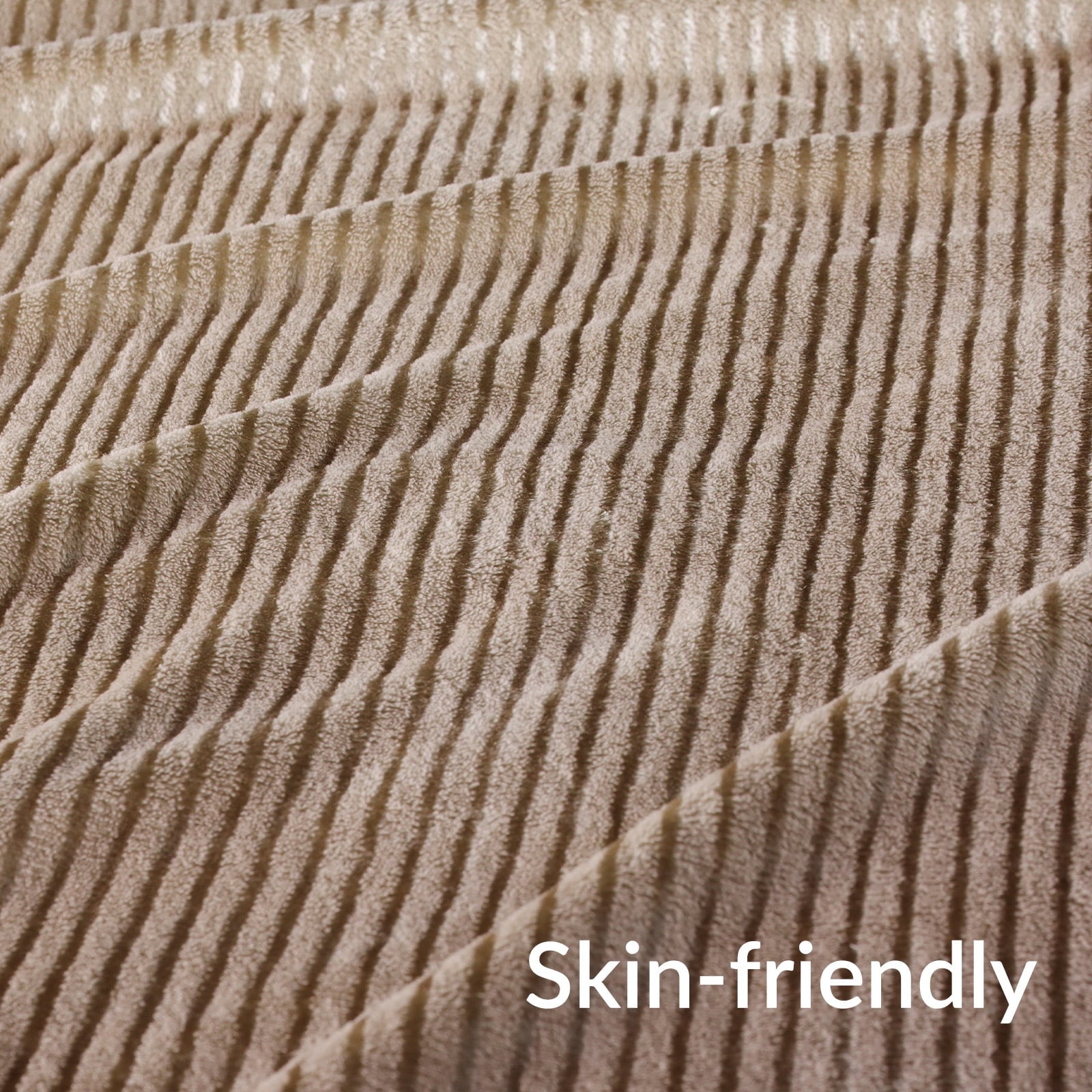 Reversible Sherpa Soft Throw Blanket, 50"x60", Camel - Cozy Fleece Throw Blanket for Couch & Bed Detail