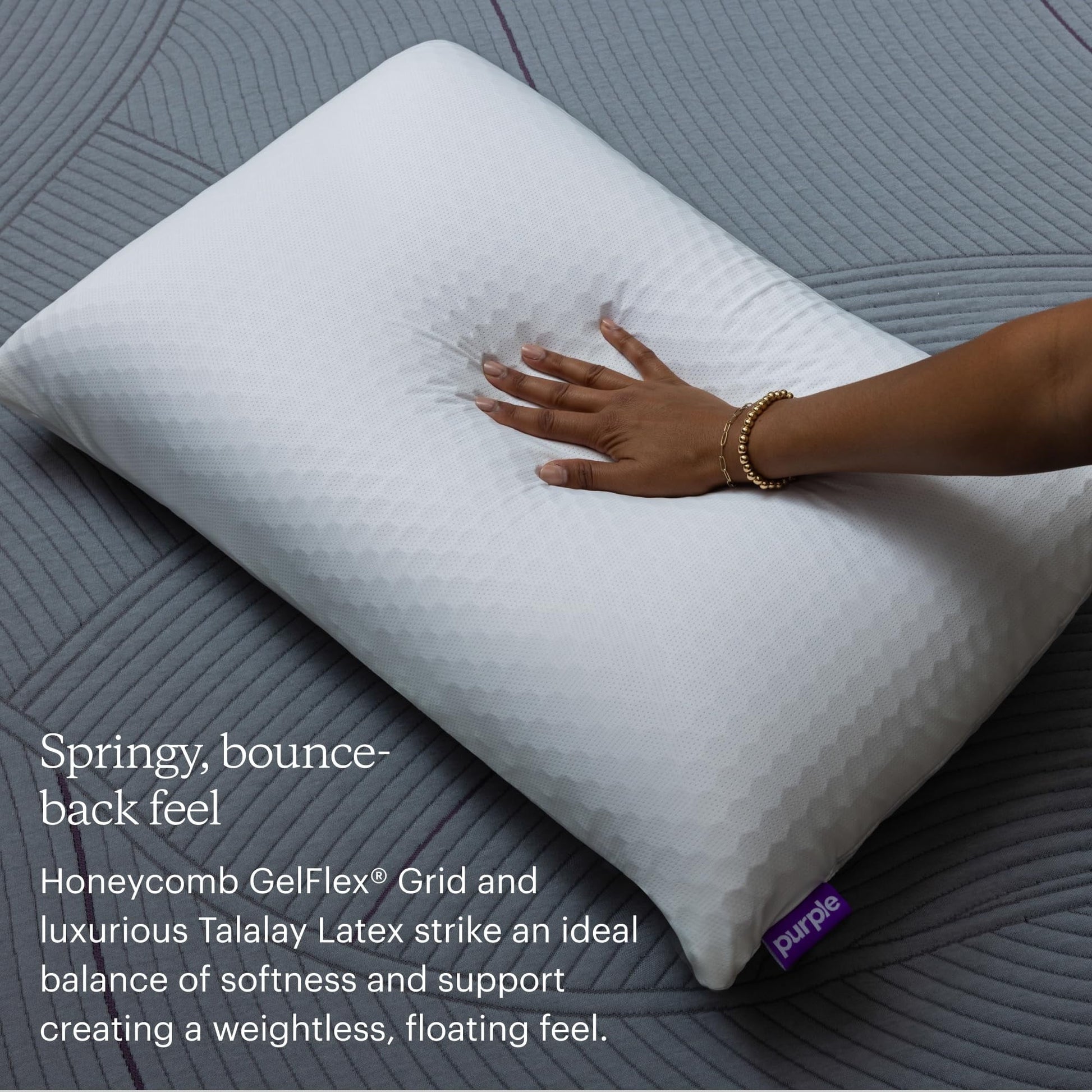 Orthopedic Support Harmony Pillow Standard, Tall - 360º Grid Hex Technology, Hypoallergenic - Orthopedic Shredded Foam Bed Pillow Set Detail