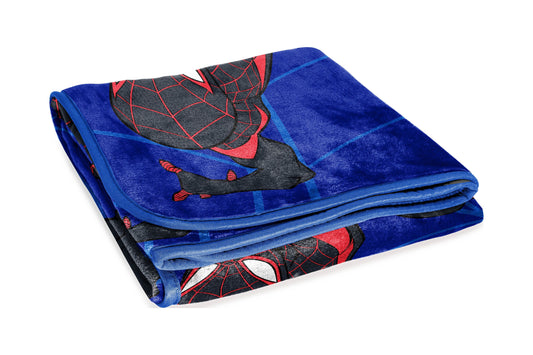 Reversible Sherpa Kids Throw Blanket, 46 x 60, Microfiber, Blue, Marvel - Super Soft Reversible Sherpa Flannel Blanket - Default Title