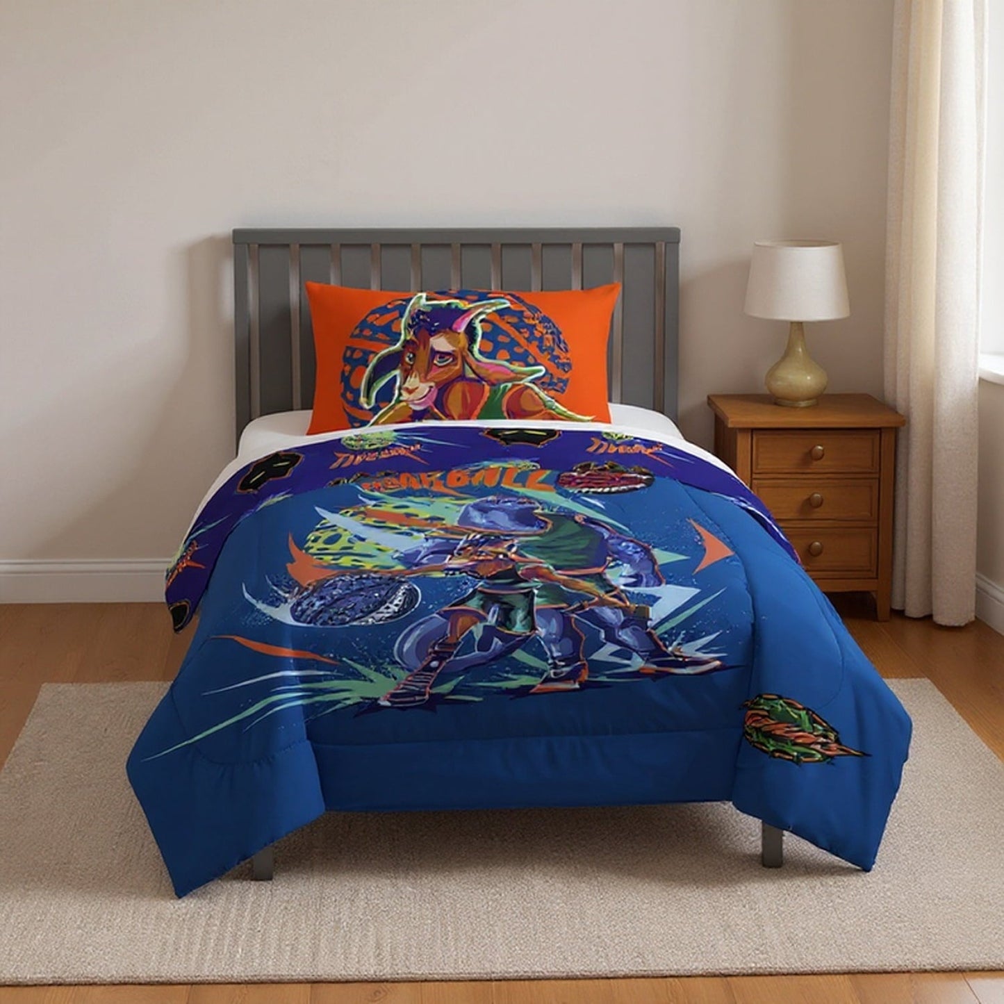 Fluffy Down Alternative 2 Piece Twin/Full Kids Reversible Comforter and Pillowcase Bedding Set, Multicolor,Twin/Full - Hypoallergenic Ultra-Fluffy Quilt for Winter Detail