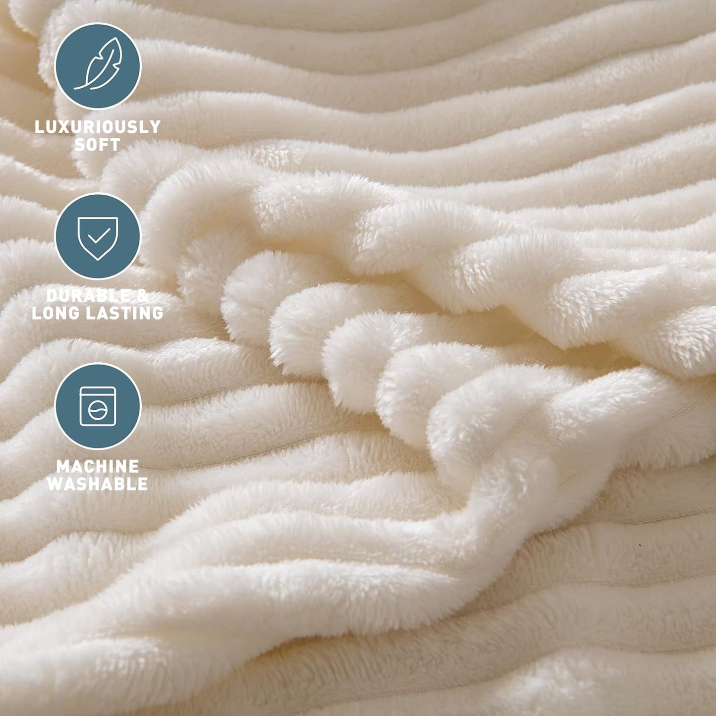 Reversible Sherpa Extra Soft with Strip, Plush Fuzzy Cozy Bed s and s for Couch,Bed,Sofa,Lightweight and Versatile s for Office Bedroom... - Cozy Fleece Throw Blanket for Couch & Bed Detail
