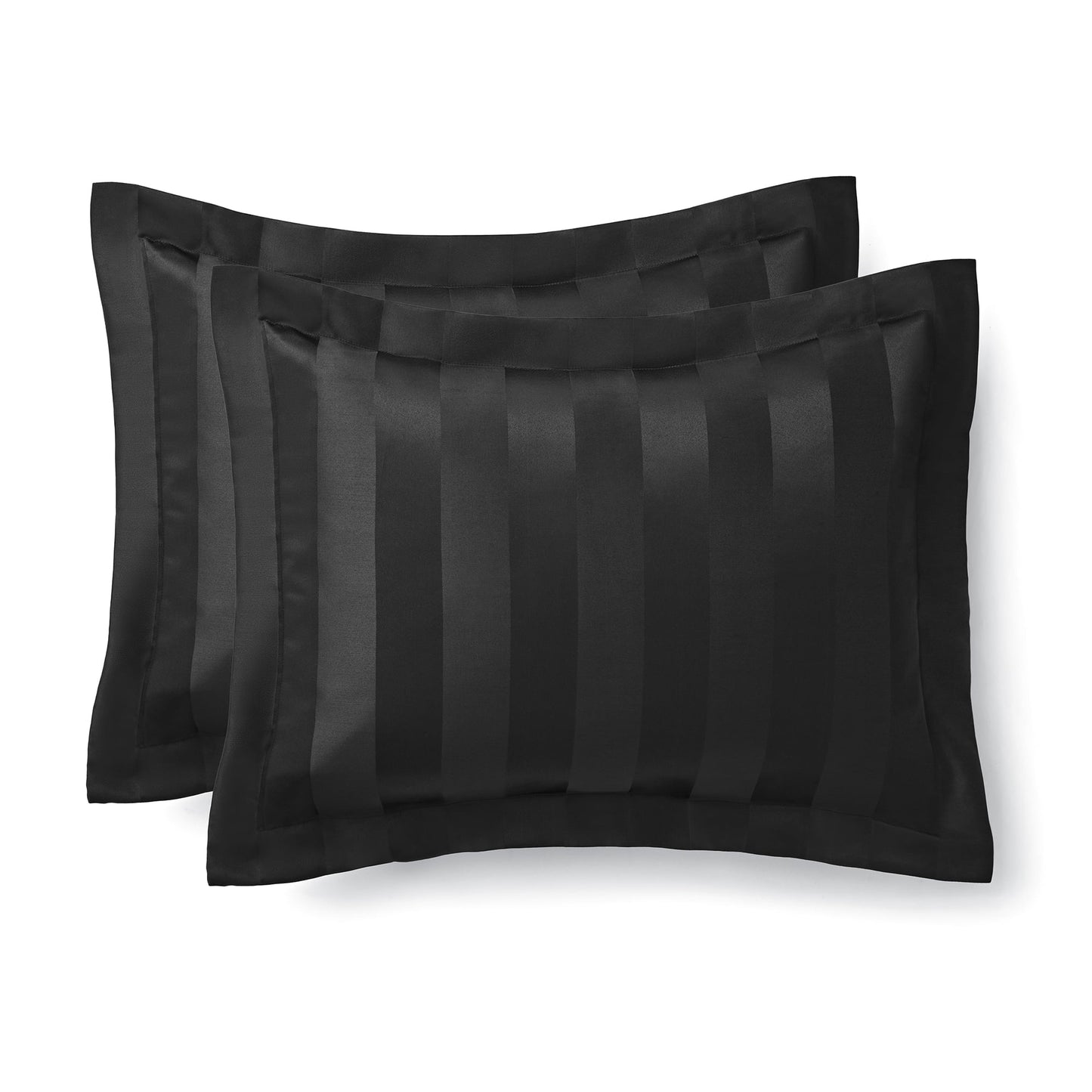 Fluffy Down Alternative Rich Black 5 Piece Damask Stripe Comforter Set, King, Adult, Unisex - All-Season Down Alternative Comforter Insert Detail