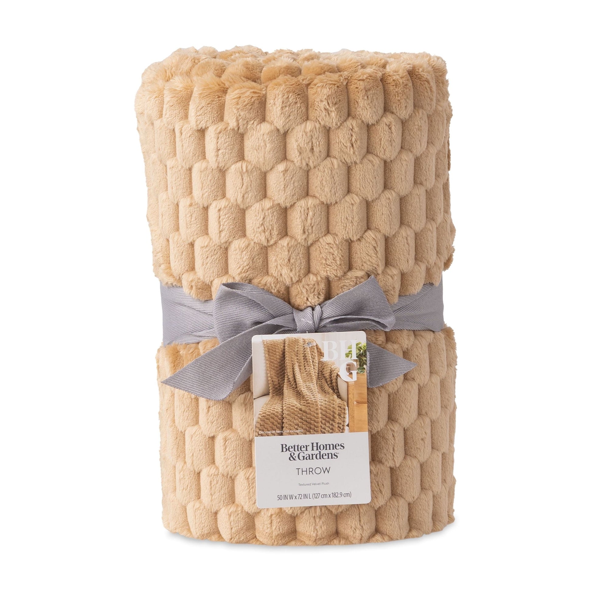 Cozy Fleece Textured Velvet Plush Oversized Throw Blanket in Dark Caramel - Luxury Knitted Decorative Throw Blanket with Fringes Detail