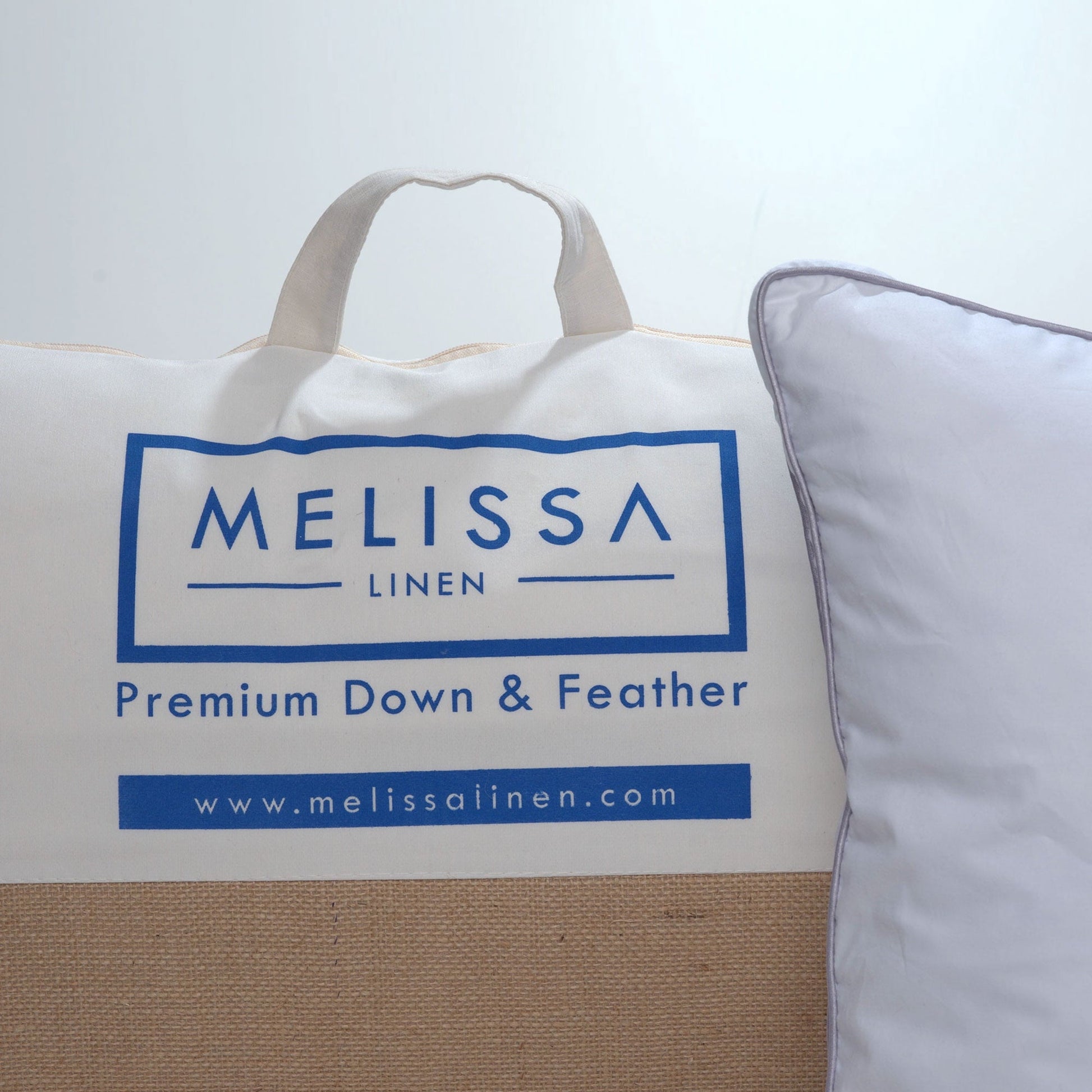 Hotel Collection Linen Premium Goose Down Feather Pillow for Bed, Soft & Supportive, Standard Size, White - Hotel Quality Plush Sleeping Pillows Detail