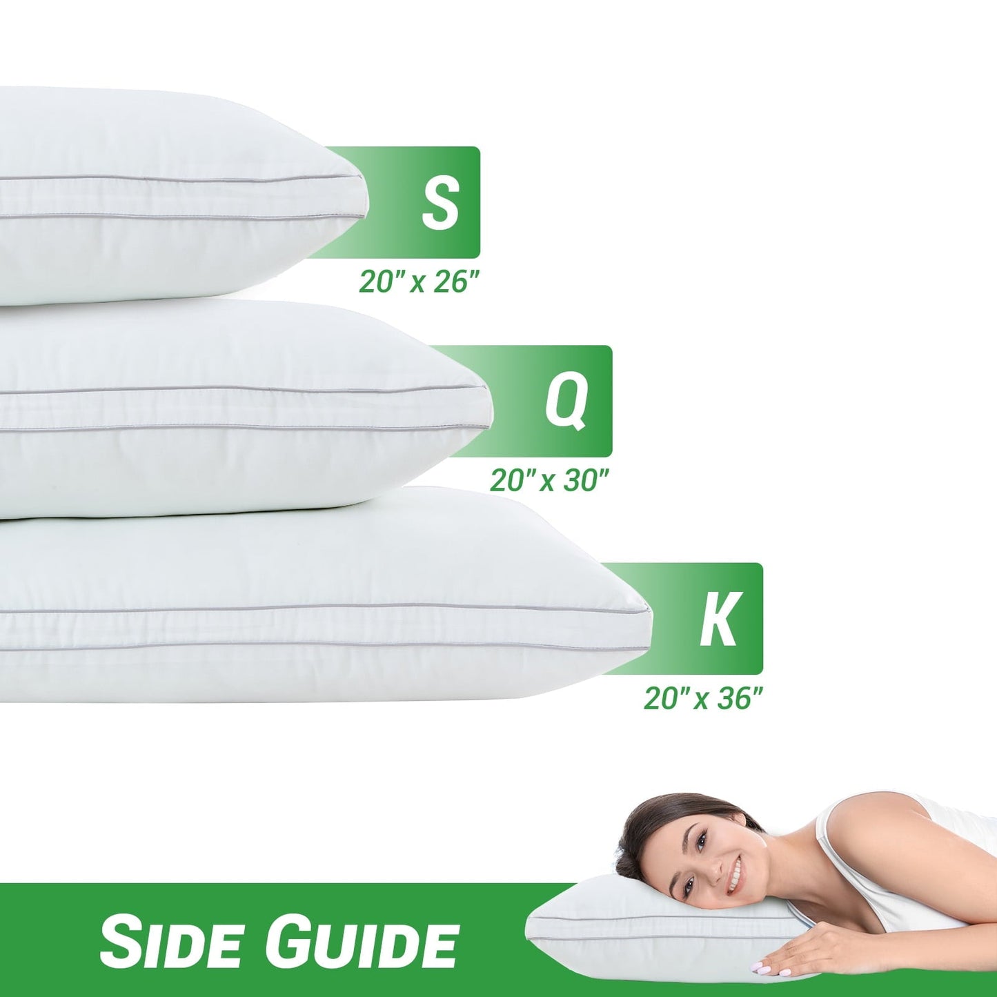 Decorative Plump 2 Pack Pillows for Bed, Standard Size Pillows Insert for Side and Back Sleepers, Soft Down Alternative Microfiber Fil... - Decorative Throw Pillow Cushion for Sofa & Bed Detail