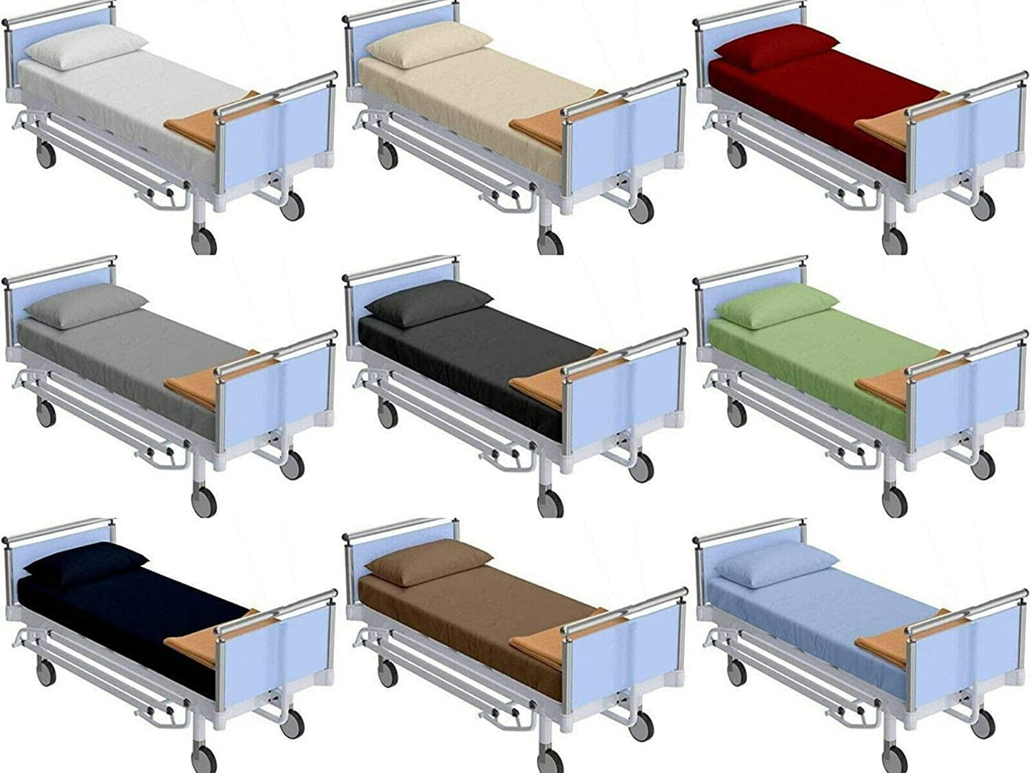 Breathable Luxury 100% Cotton Hospital Bedsheets Set - 1 Flat Sheet, 1 Fitted Sheet (10" Inch) Deep Pocket, 1 Pillowcase, Best & Comfor... - Premium Ultra-Soft Pillowcase Pair for Sleeping Detail