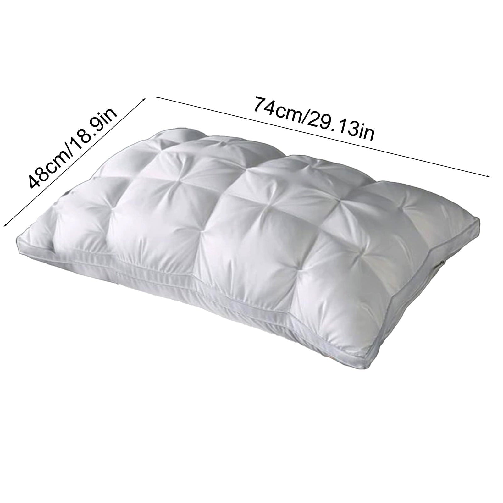 Fluffy Shredded Goose Down Pillow and Feather Pillows for Neck/Back/Side Sleepers, Premium Soft Down Fill Standard Size Pillow for Sl... - Orthopedic Shredded Foam Bed Pillow Set Detail