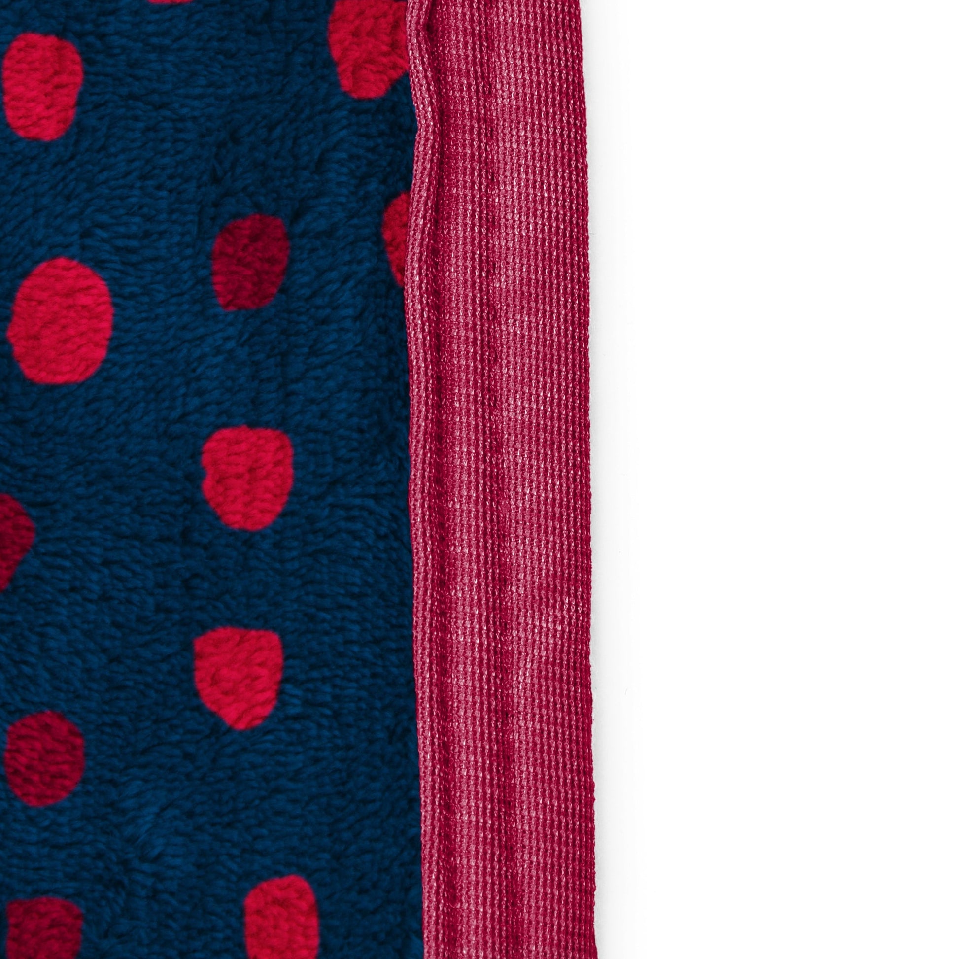 Decorative Knitted Strawberry Shortcake Berry Meadows 46" x 60" Coral Fleece Throw Blanket, Kids, Polyester, Navy - Cozy Fleece Throw Blanket for Couch & Bed Detail