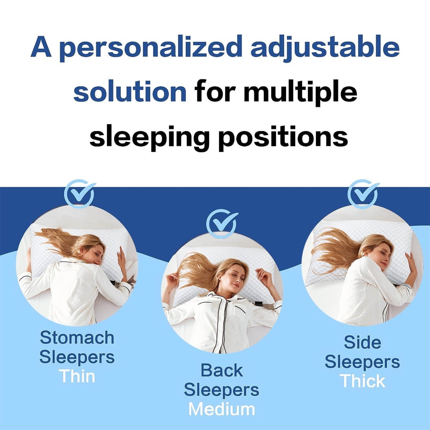 Decorative Plump Cooling Shredded Memory Foam Bed Pillows Adjustable Firm Support Pillow for Side and Back Sleepers Curved Pillows Set... - Decorative Throw Pillow Cushion for Sofa & Bed Detail