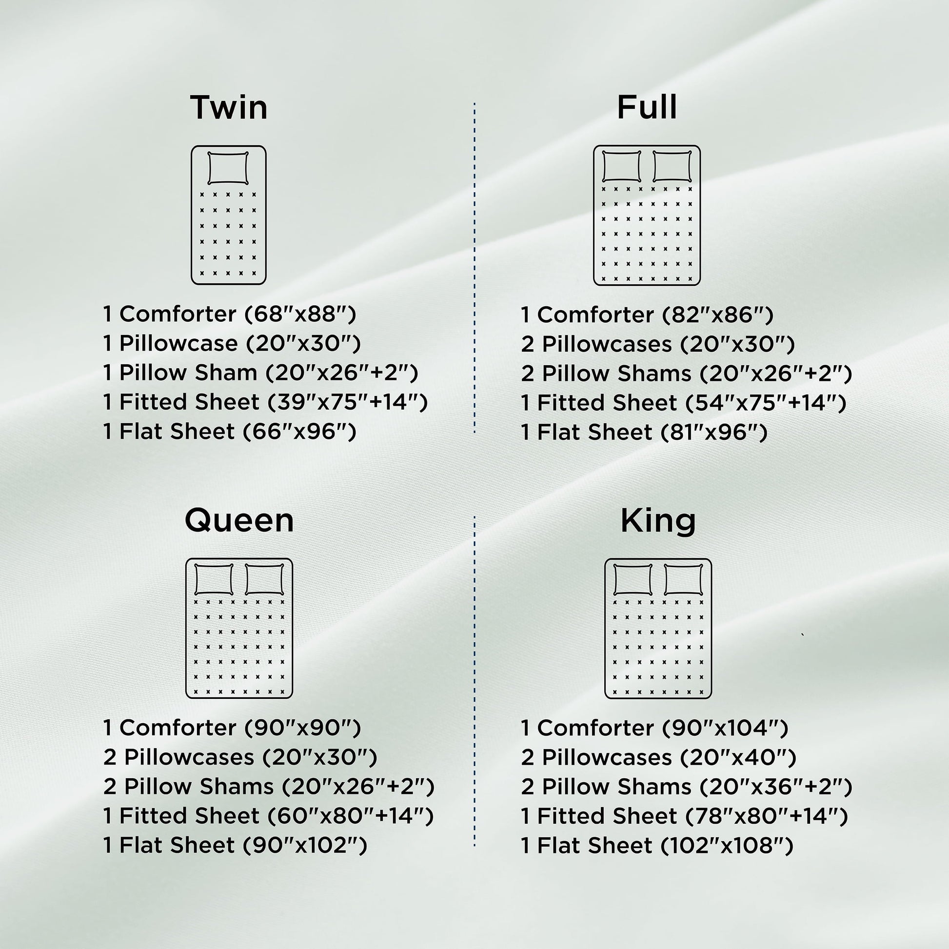 All-Season Queen Comforter Set Sage Green, 7 Pieces Lightweight Queen Bedding Sets, Contrasting Design - Hypoallergenic Ultra-Fluffy Quilt for Winter Detail