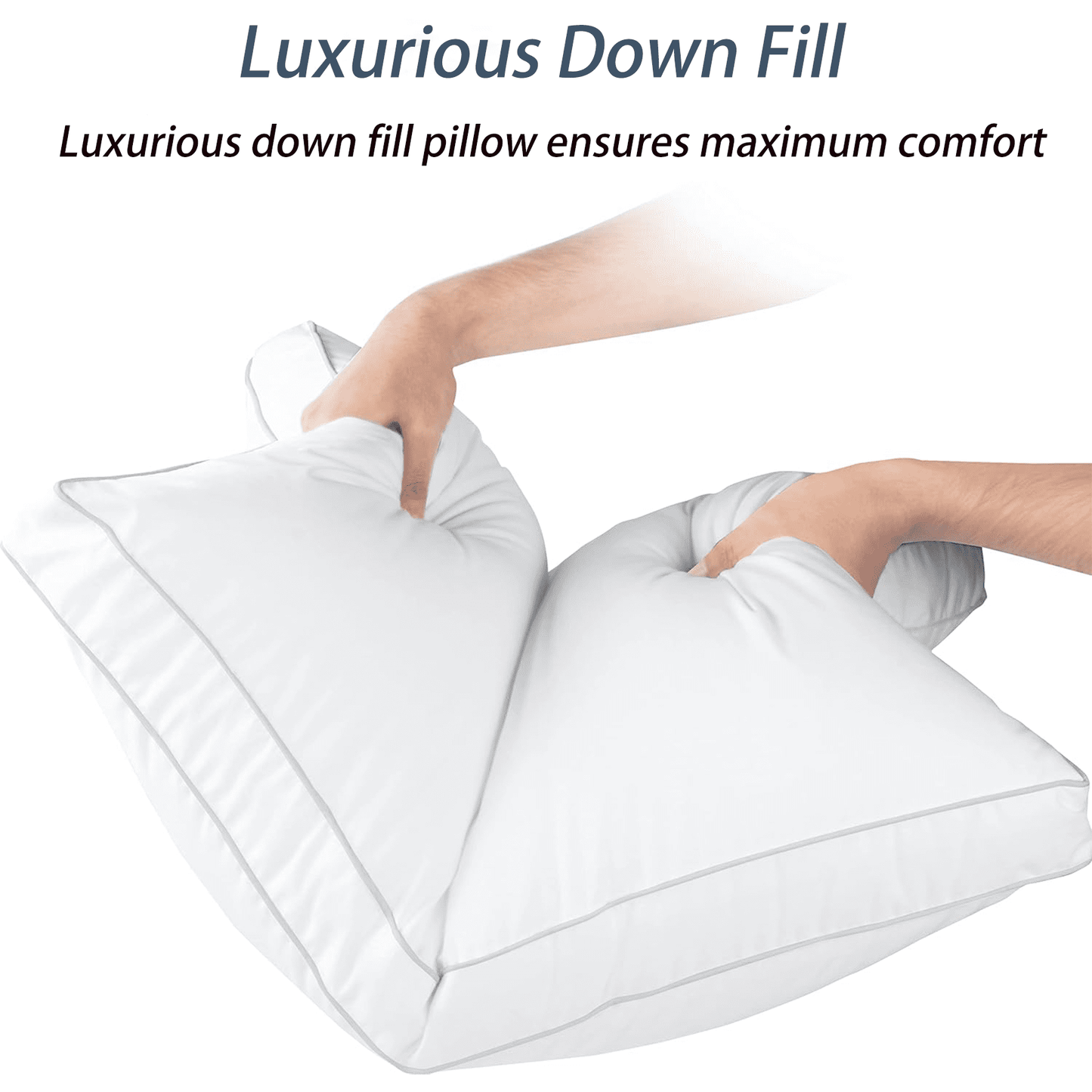 Orthopedic Support Goose Feather & Down Pillow King Size 20"x36" – Hotel Quality Bed Pillow for Sleeping, 100% Organic Cotton Cover, Hyp... - Orthopedic Shredded Foam Bed Pillow Set Detail