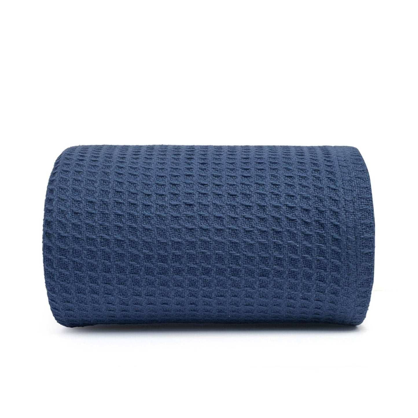 Decorative Knitted Twin Waffle Throw Blanket for Couch (68" x 92"), 100% Cotton Throw Blankets for Bed, Waffle Blanket for Bed (Navy) - Super Soft Reversible Sherpa Flannel Blanket - Default Title