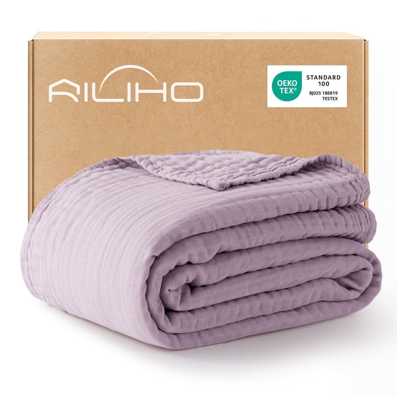 Reversible Sherpa 100% Cotton Muslin Blanket Large 50" x 70", 6 Layers Lightweight and Breathable Throw Blankets for Couch, Soft Coolin... - Super Soft Reversible Sherpa Flannel Blanket - Default Title