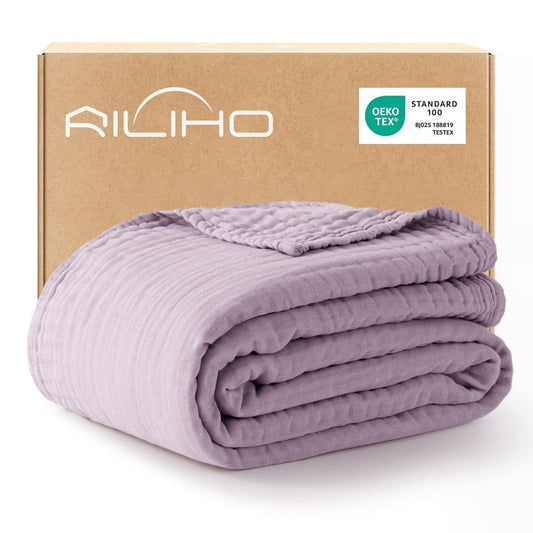 Reversible Sherpa 100% Cotton Muslin Blanket Large 50" x 70", 6 Layers Lightweight and Breathable Throw Blankets for Couch, Soft Coolin... - Super Soft Reversible Sherpa Flannel Blanket - Default Title