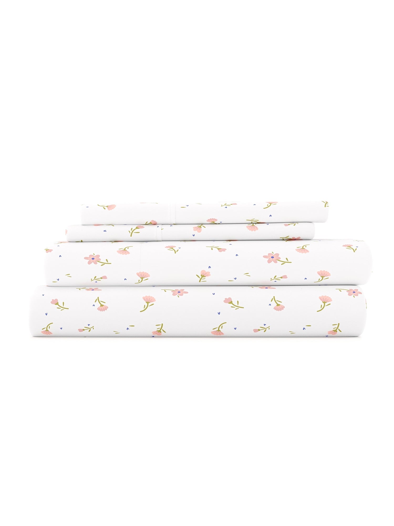 Breathable Luxury Ultra Soft & Breathable Wrinkle Free Bed Sheets Set - Floral Pink Farmhouse Patterned for Twin Size Bedding - Breathable Egyptian Cotton Flat & Fitted Sheets Detail