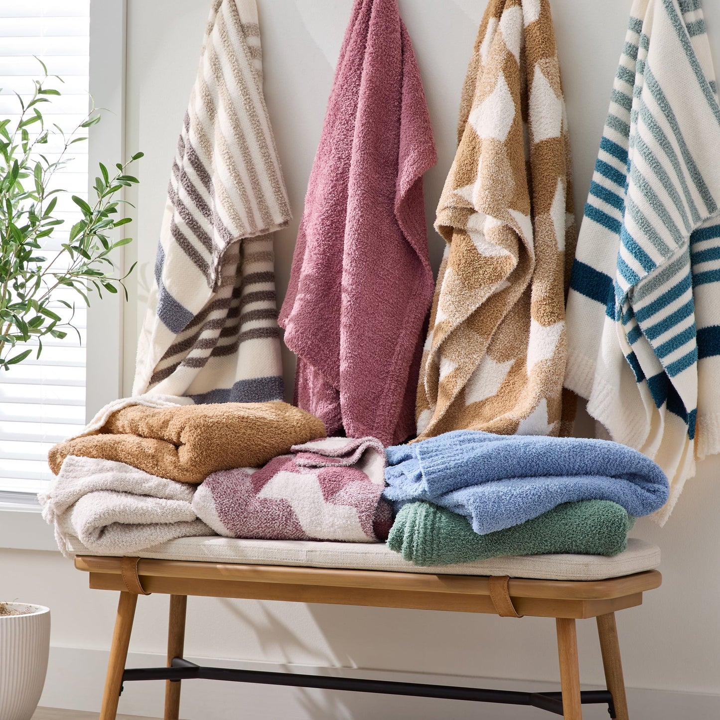 Reversible Sherpa Cozy Knit Throw, Dark Caramel, 50x72" - Luxury Knitted Decorative Throw Blanket with Fringes Detail