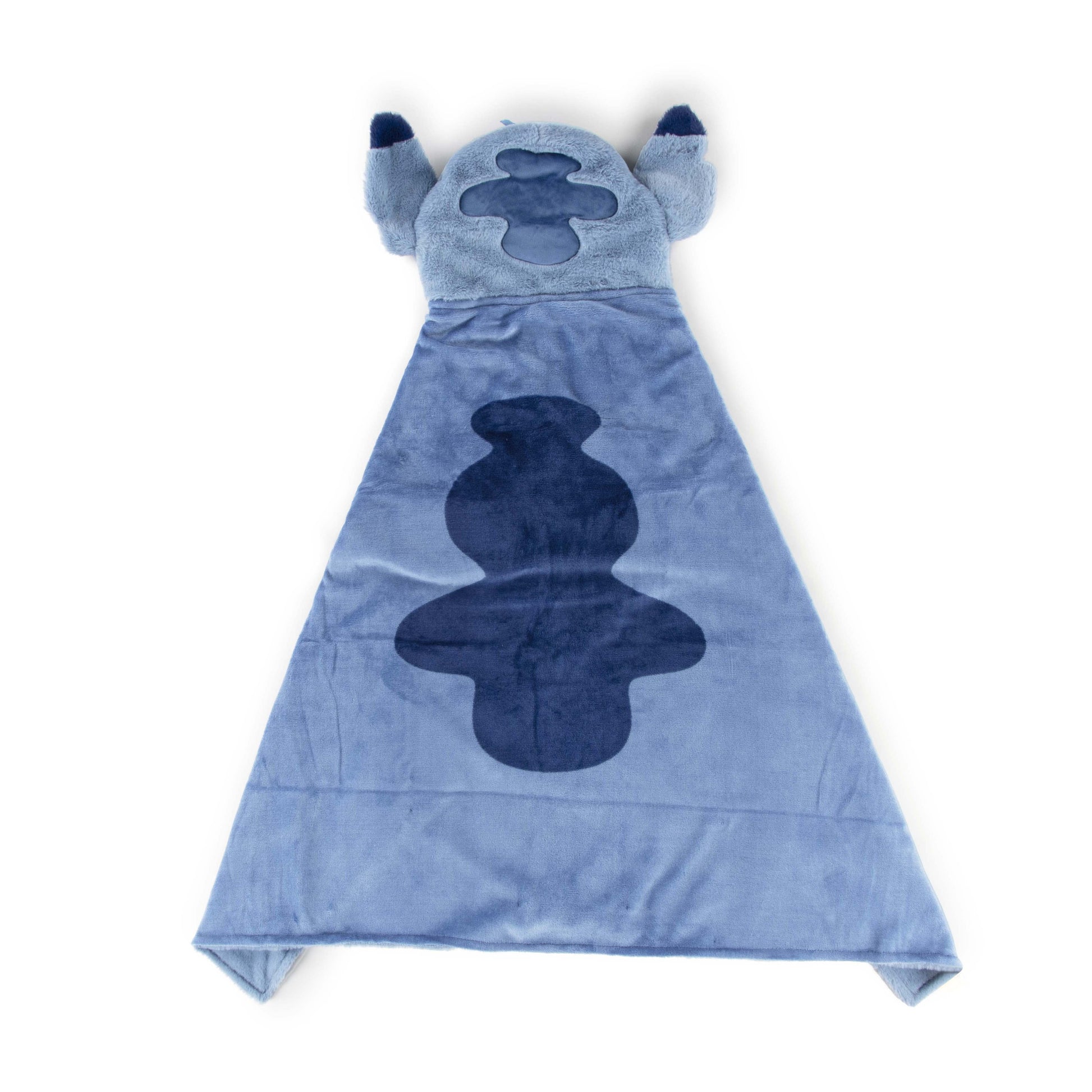 Super Soft Flannel Stitch Kids Hooded Silk Touch Throw Blanket, Polyester Faux Fur, Blue, 54" x 40" - Super Soft Reversible Sherpa Flannel Blanket Detail