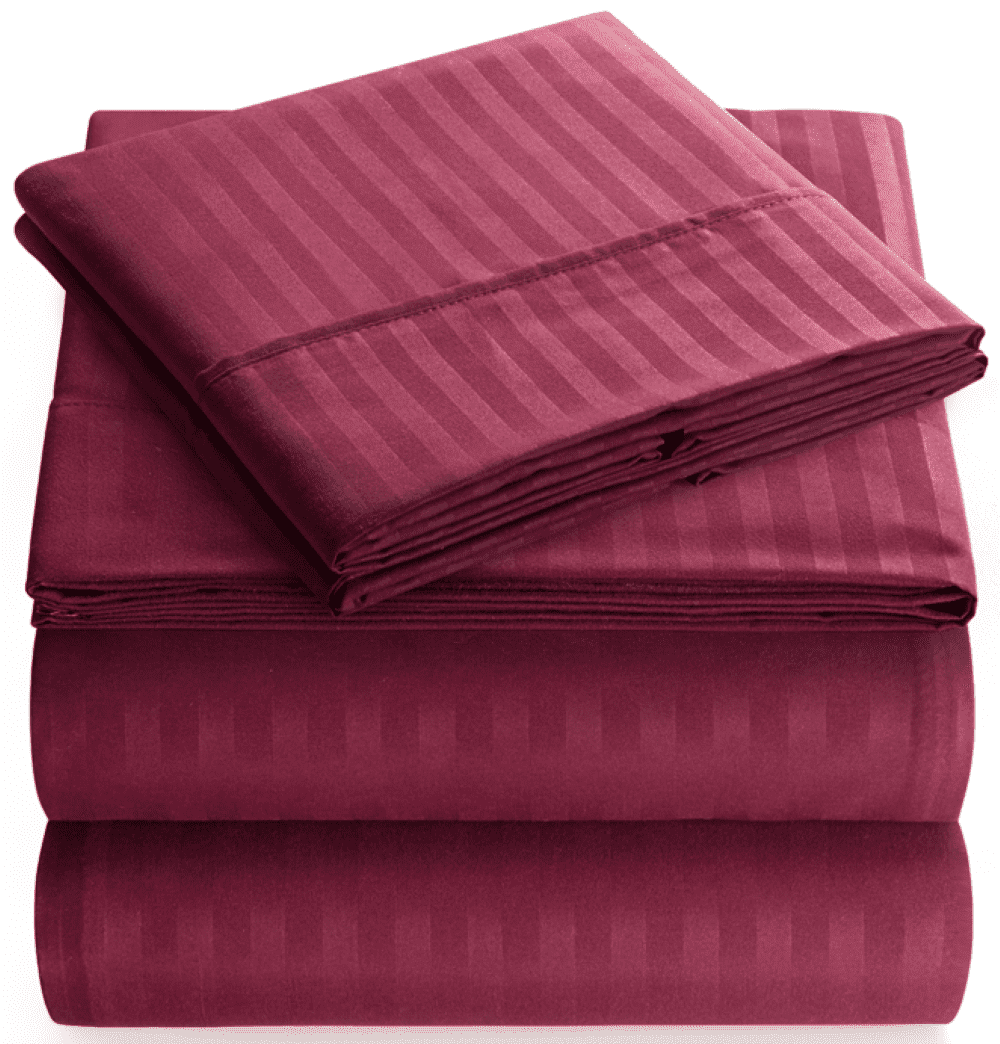 Breathable Luxury Bedding Set with Flat Sheet, Fitted Bed Sheet & Pillowcases, Full Burgundy - Breathable Egyptian Cotton Flat & Fitted Sheets - Default Title