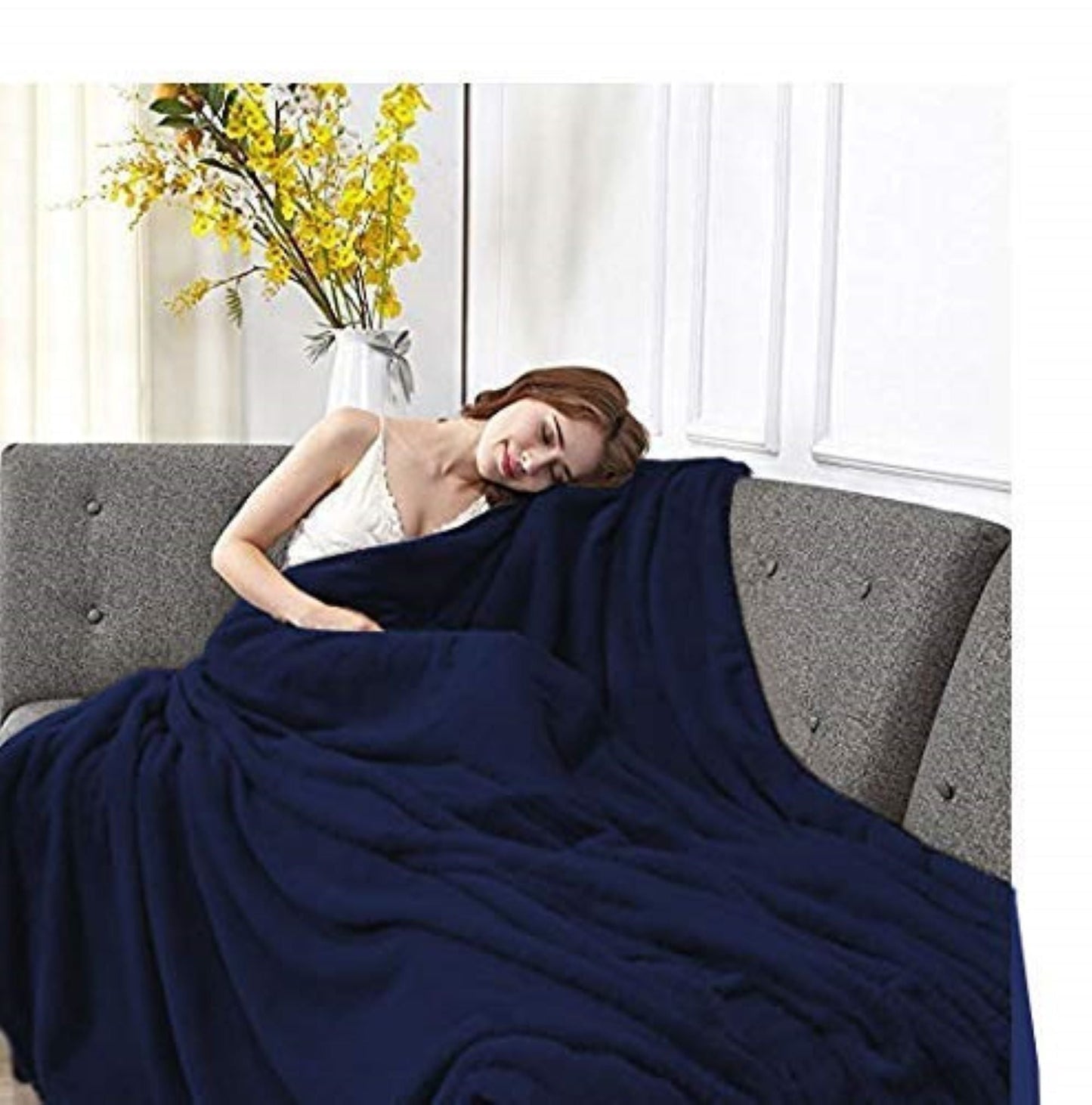 Super Soft Flannel Solid Color 90"L x 60"W Fleece Throw Blanket for Fall, Winter, Spring, Summer, Men, Women, Homeless, Charity Donation... - Cozy Fleece Throw Blanket for Couch & Bed Detail