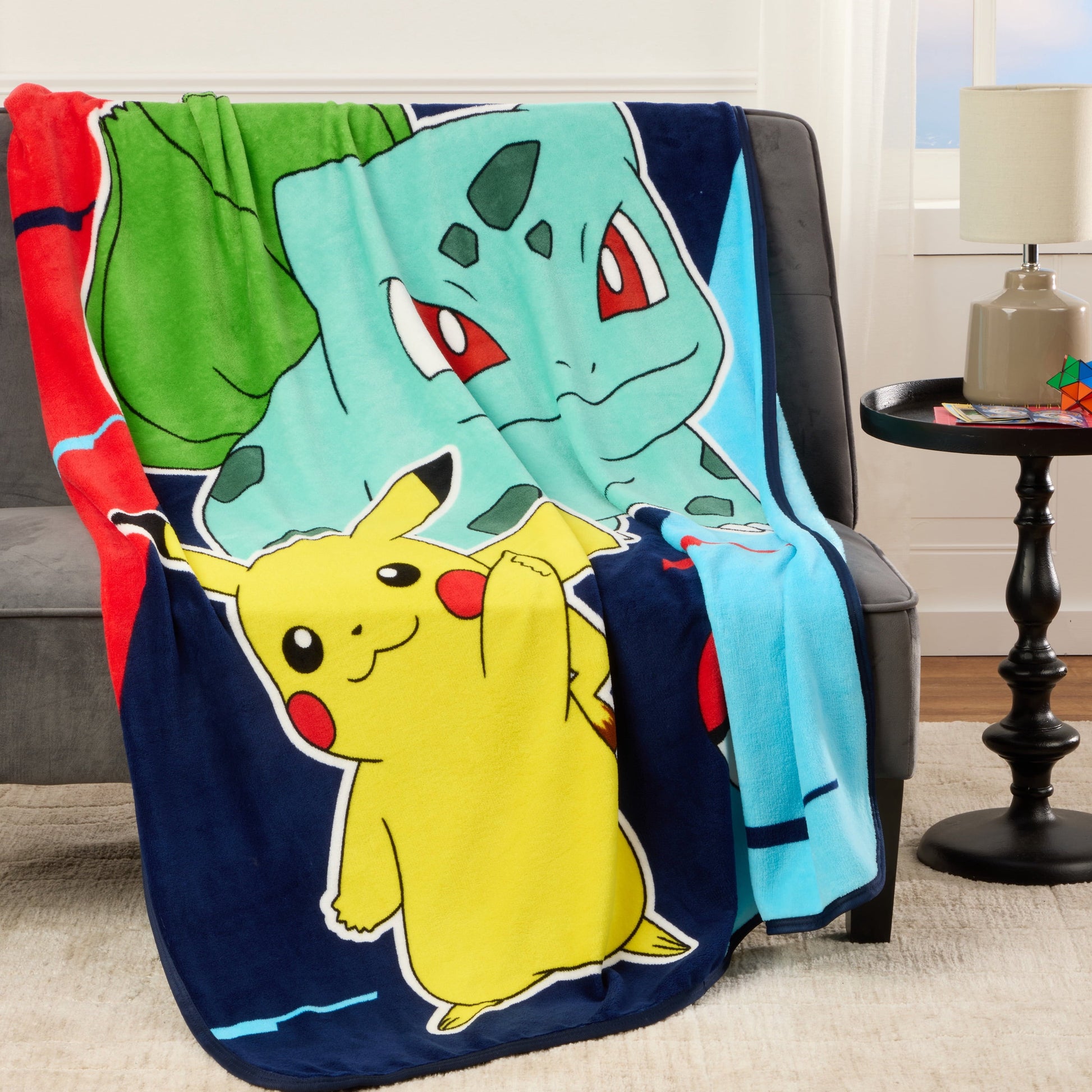 Reversible Sherpa Kids Print Fleece Throw Blanket, 46 x 60 - Cozy Fleece Throw Blanket for Couch & Bed Detail