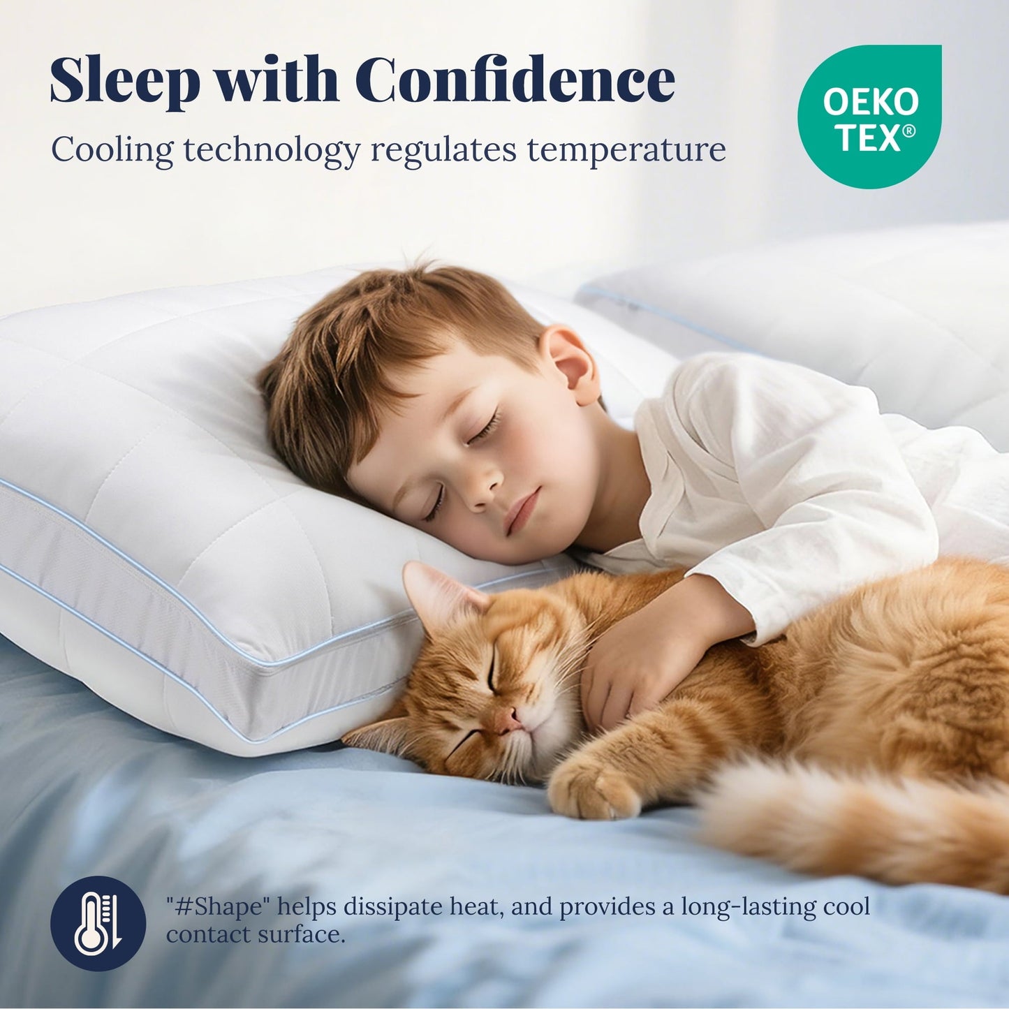 Hotel Collection Cooling Adjustable Pillow, Luxury Queen Size Bed Pillows Hotel Collection - Soft Firm Pillows for bed - Orthopedic Shredded Foam Bed Pillow Set Detail