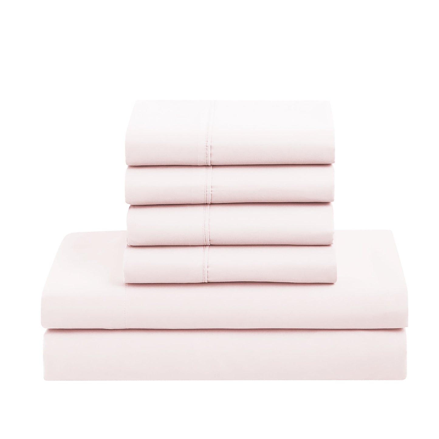 Fluffy Down Alternative Supreme 7 Piece Bed-In-A-Bag All Season Solid Comforter & Sheet Set, Full, Pale Pink - Cloud-Like Soft Lightweight Bed Comforter Detail