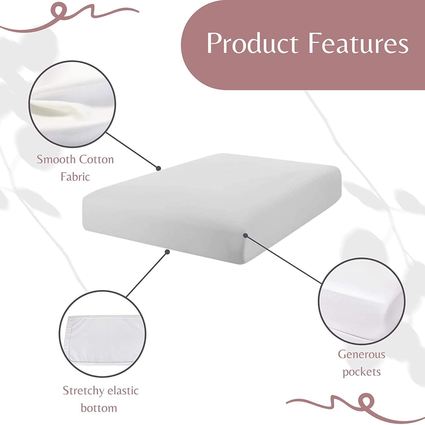 Ultra-Soft Luxurious Hotel Quality Crib Fitted Sheet – 100% Cotton – Ultra Soft, Skin-Friendly & Hypoallergenic – Deep Pocket Fi... - Cooling Hotel Quality Bedding Sheets and Pillowcases Detail