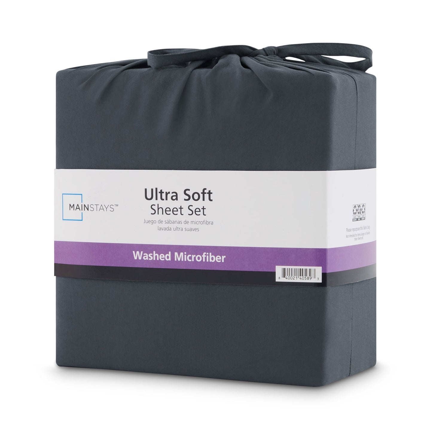 Ultra-Soft Microfiber Bed Sheet Set, Grey Stone, Full, 4 Pieces - Premium Ultra-Soft Pillowcase Pair for Sleeping Detail