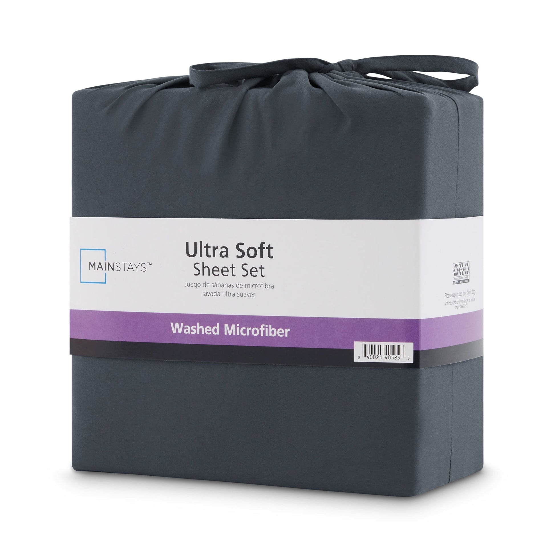 Ultra-Soft Microfiber Bed Sheet Set, Grey Stone, Full, 4 Pieces - Premium Ultra-Soft Pillowcase Pair for Sleeping Detail