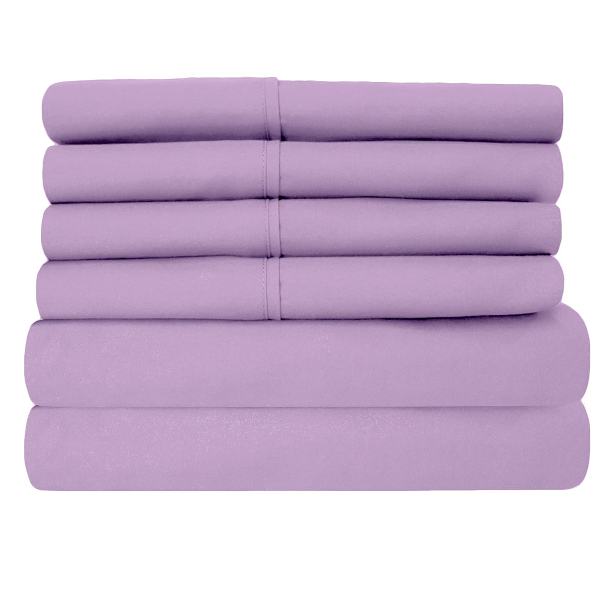 Wrinkle-Resistant Super-Soft 1600 Series Double-Brushed 3 Pcs Bed Sheets Set (Twin, Lilac) - Premium Ultra-Soft Pillowcase Pair for Sleeping Detail