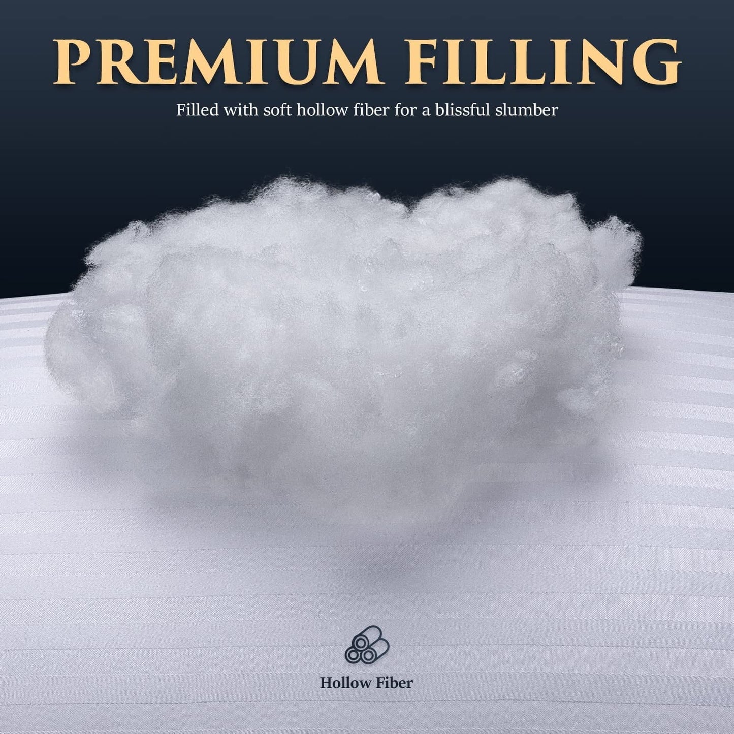 Hotel Collection Bed Pillows 2-Pack Queen Size Luxury Hotel Pillow for Side and Back Sleeper Pillows for Bed with Cooling Cover - Decorative Throw Pillow Cushion for Sofa & Bed Detail