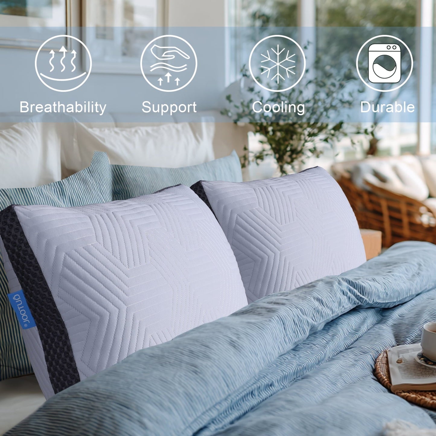 Fluffy Shredded Soft Bed Pillow, Shredded Memory Foam Pillow, Comfortable Sleeping Pillow, Standard Size, Affordable Everyday Use - Decorative Throw Pillow Cushion for Sofa & Bed Detail