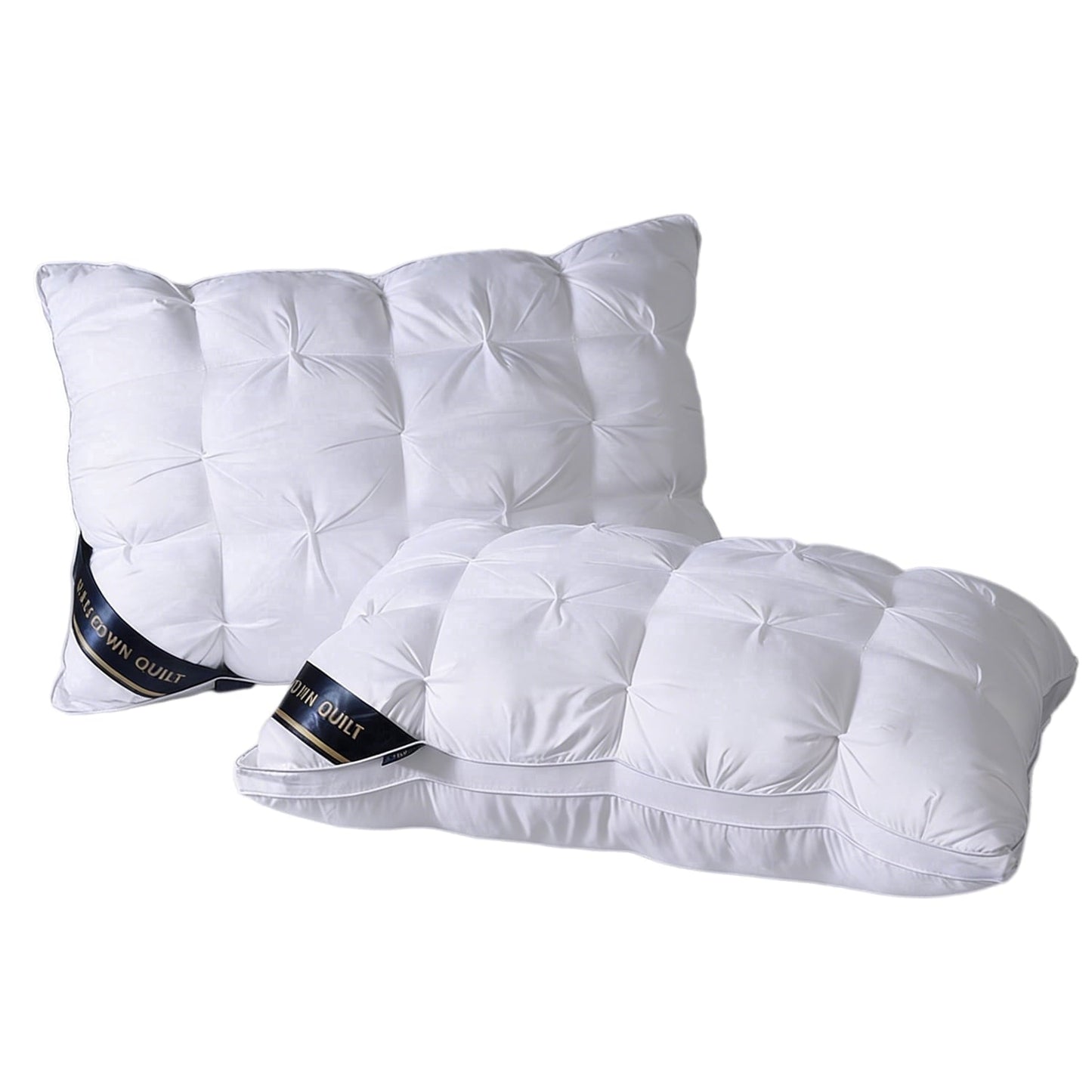 Orthopedic Support 2-Pack White Twisted Bed Pillows (20" x 16.5") - Soft Plush Down Alternative, Breathable and Hypoallergenic, Standard... - Decorative Throw Pillow Cushion for Sofa & Bed - Default Title