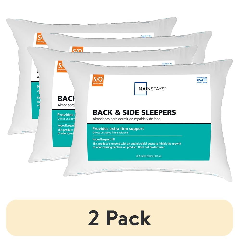 Fluffy Shredded (2 pack) Back & Side Sleeper Bed Pillow, Standard/Queen - Extra Firm Support (4 Pack) - Orthopedic Shredded Foam Bed Pillow Set - Default Title